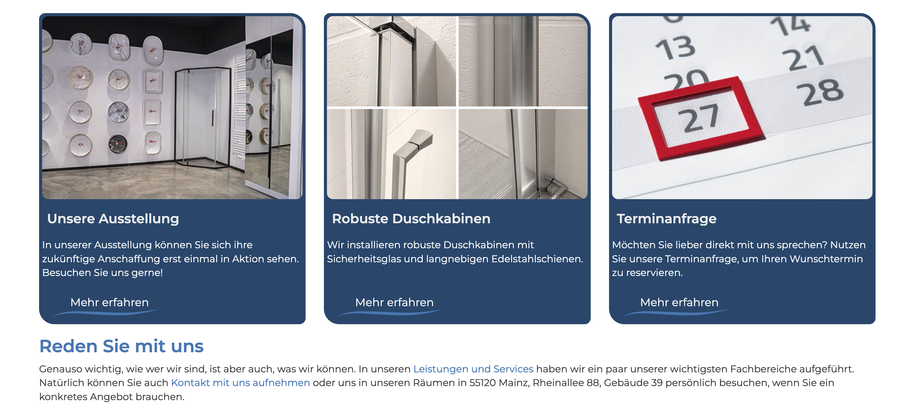 Ausschnitt 4 von 4 der Website von FRAJ, Mainz