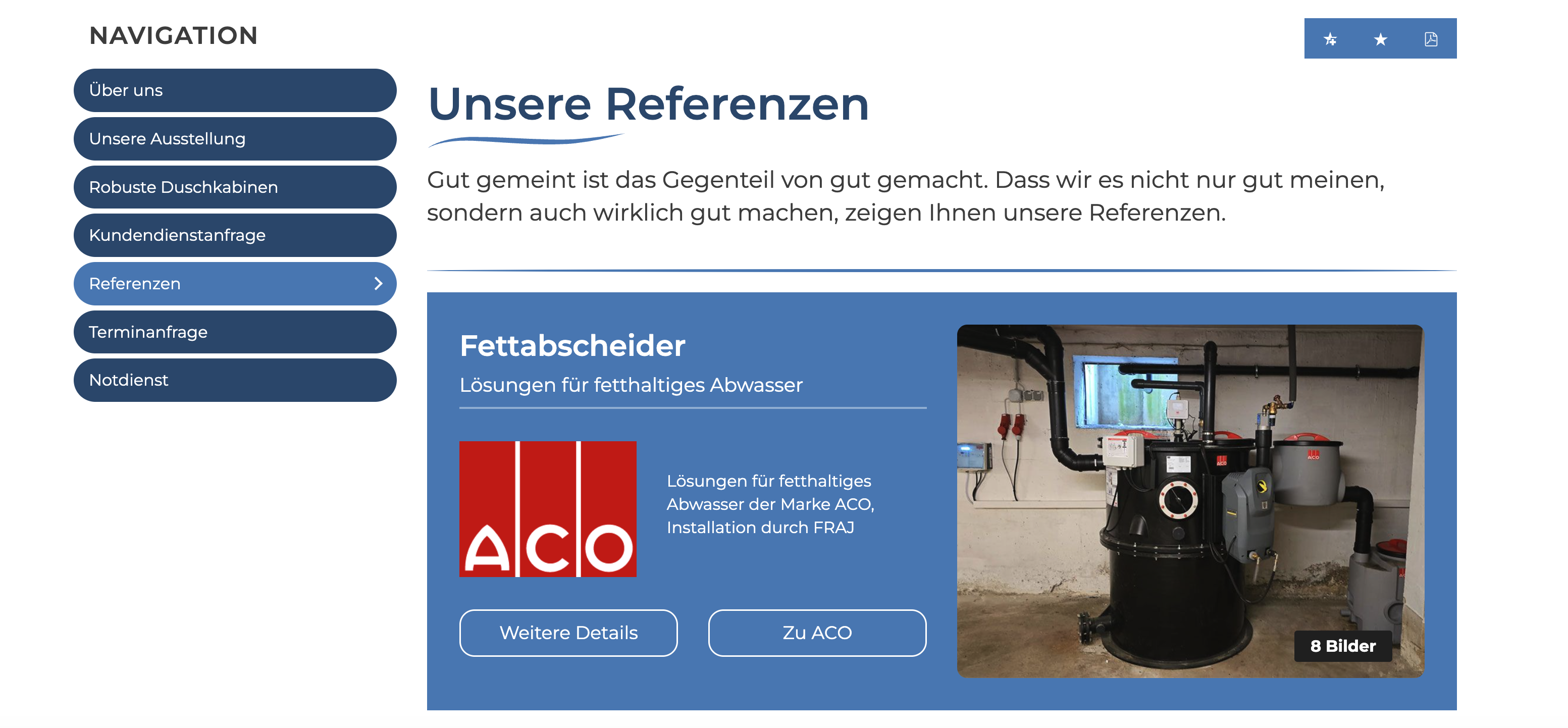 Ausschnitt 3 von 4 der Website von FRAJ, Mainz