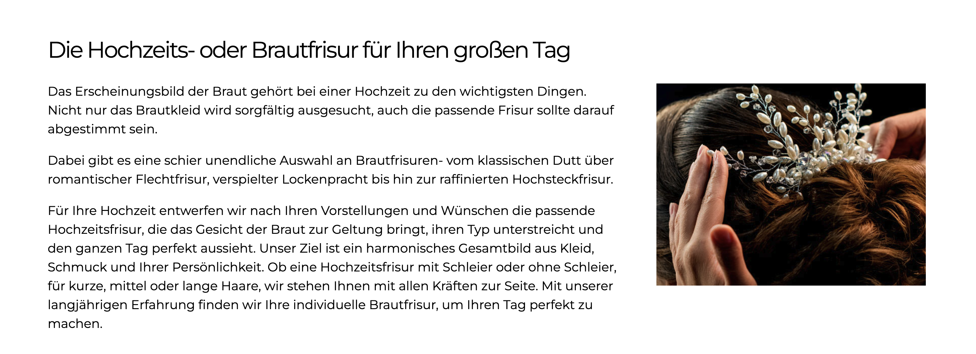 Ausschnitt 4 von 4 der Website von Linear Hair Dröge GmbH, Essen