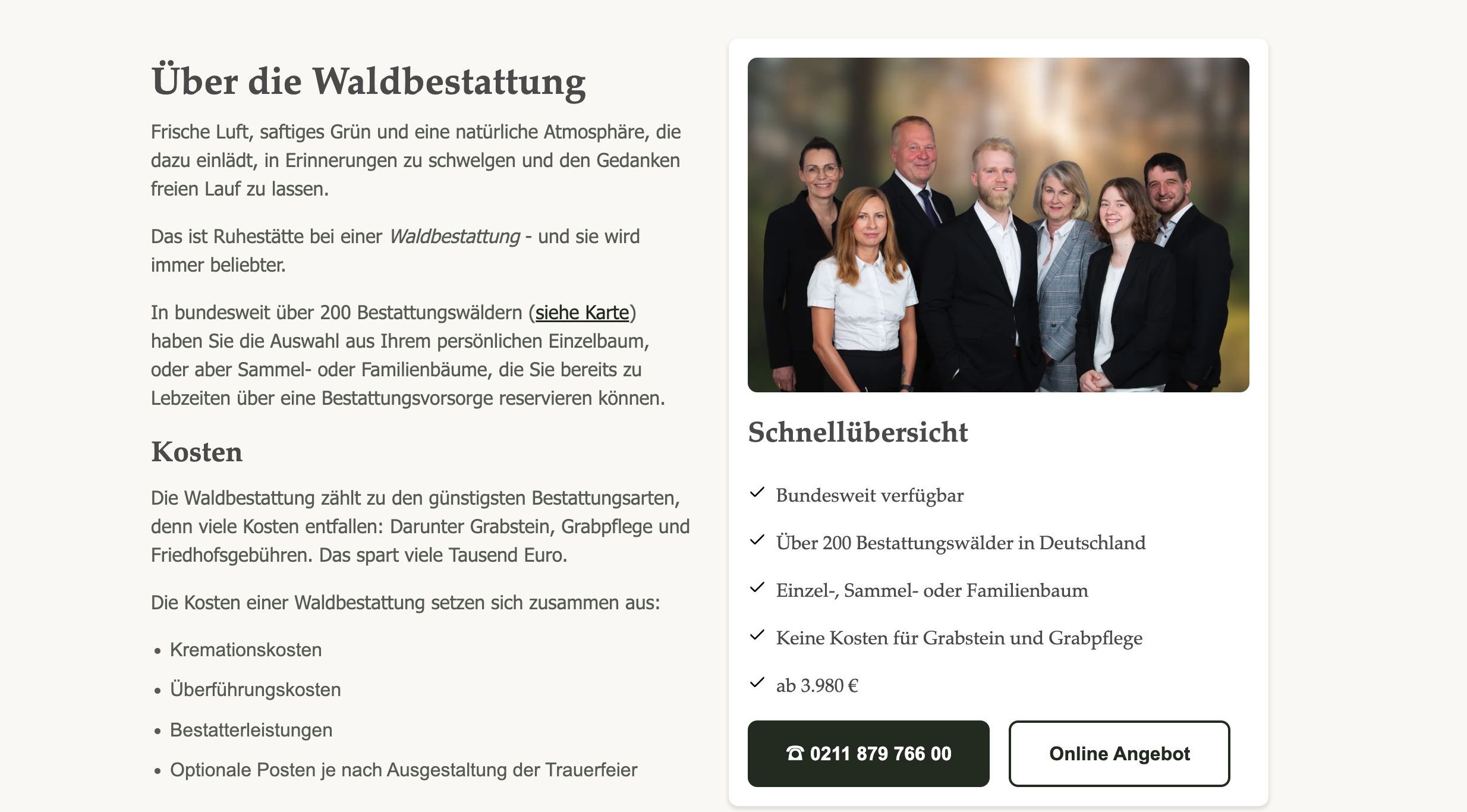 Ausschnitt 1 von 4 der Website von Natur-Ruhe.de, Düsseldorf