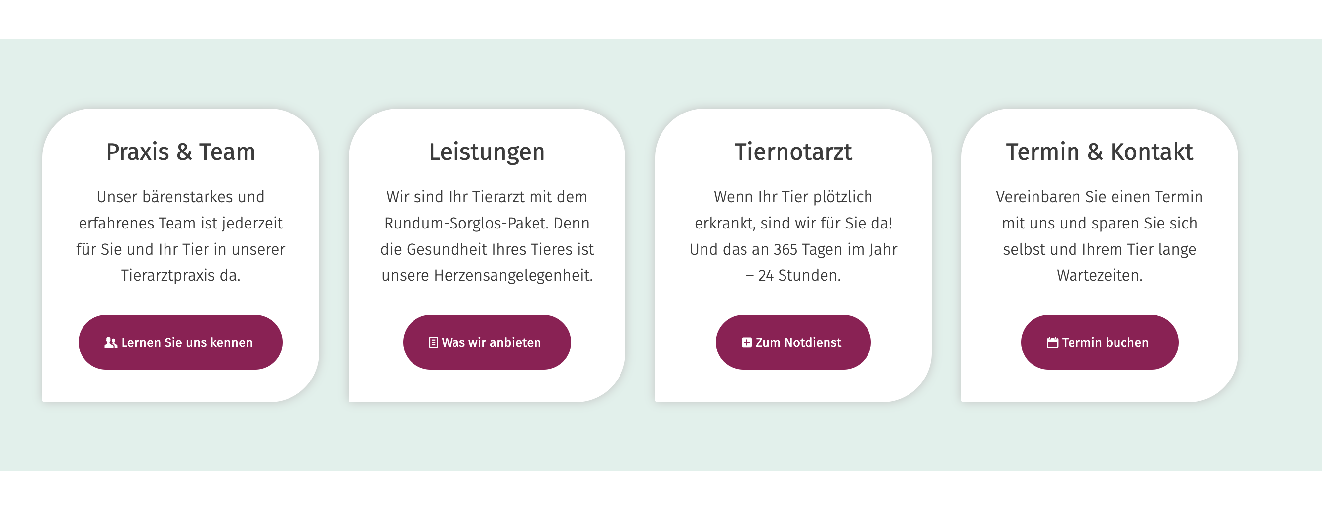 Ausschnitt 1 von 4 der Website von Tierarzt Plus Berlin Services GmbH, Berlin