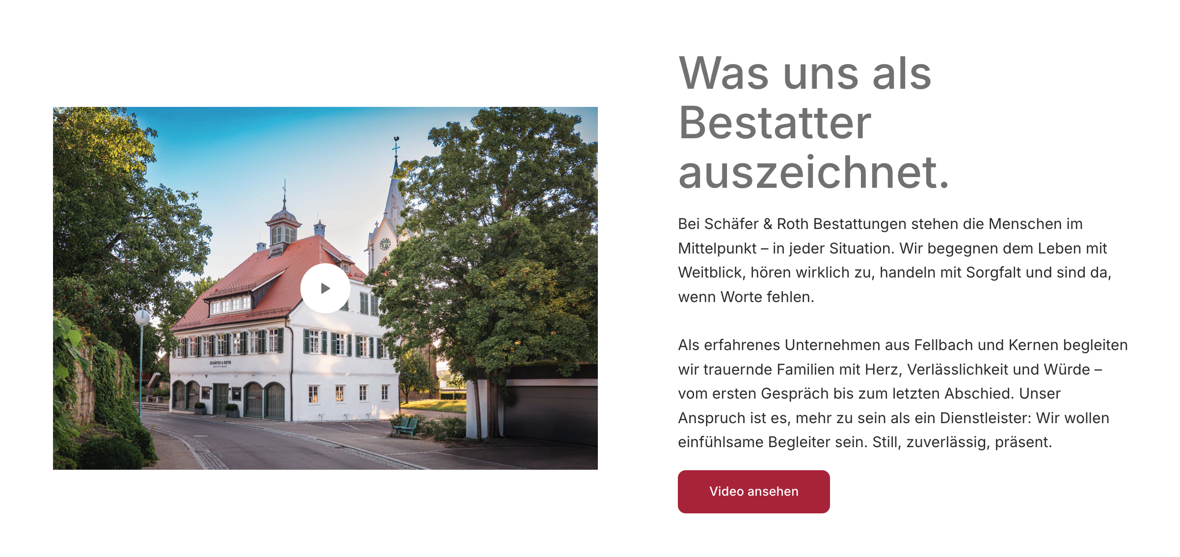 Ausschnitt 4 von 4 der Website von Schäfer & Roth Bestattungen, Rems-Murr-Kreis