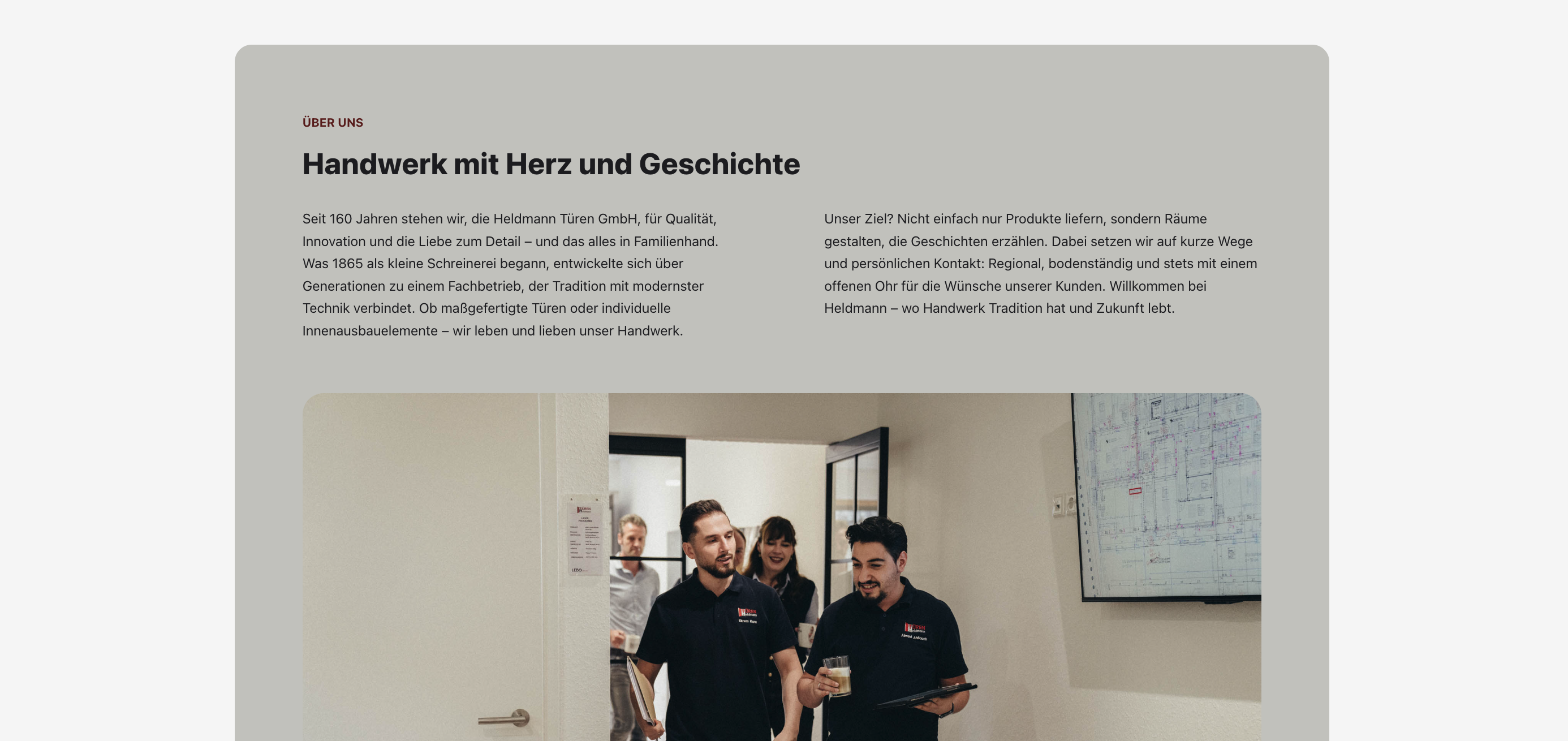 Ausschnitt 3 von 4 der Website von Türen Heldmann GmbH, Wuppertal
