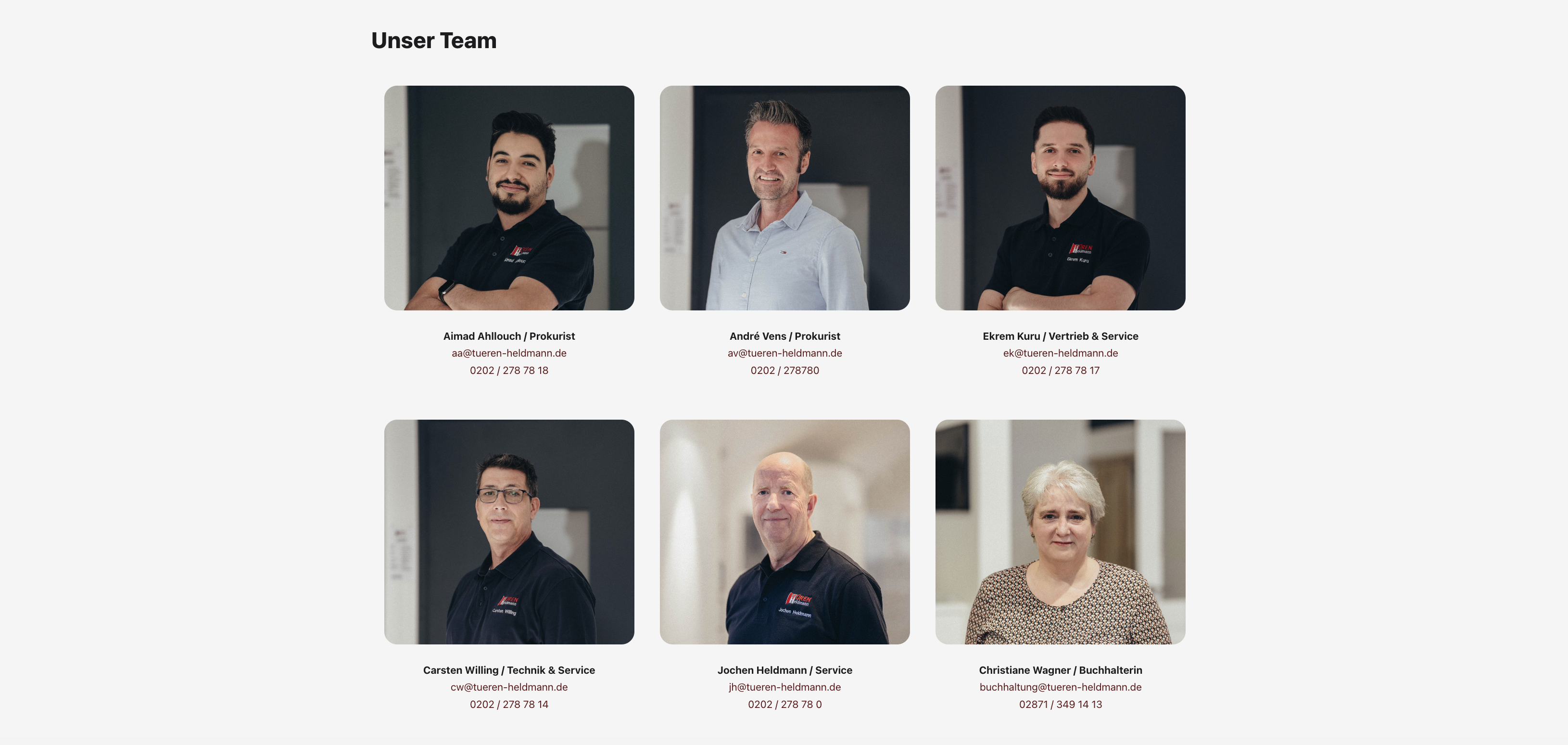 Ausschnitt 4 von 4 der Website von Türen Heldmann GmbH, Wuppertal