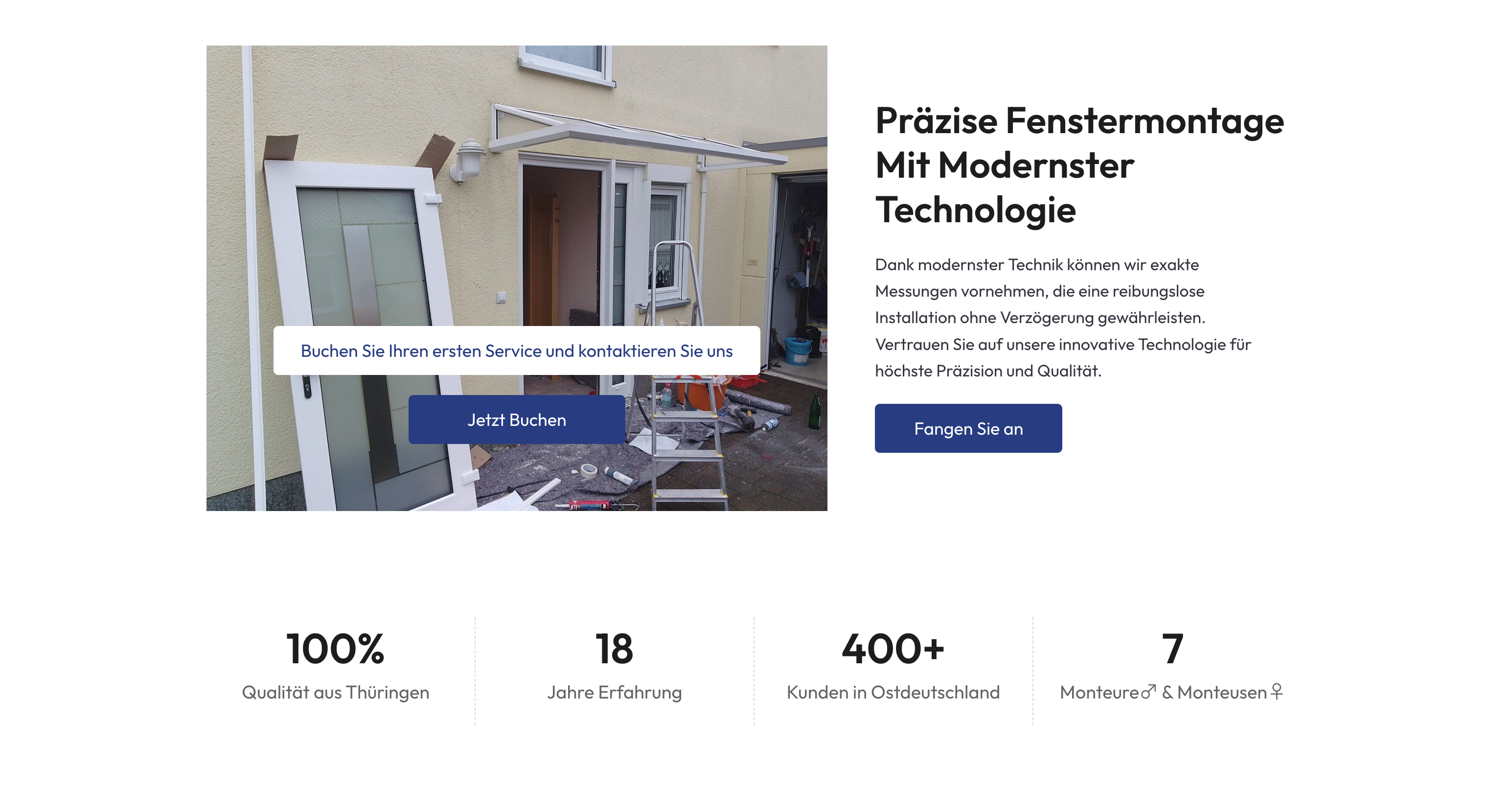 Ausschnitt 1 von 4 der Website von Thüringer Fensterbau & Montage GbR, Ilm-Kreis