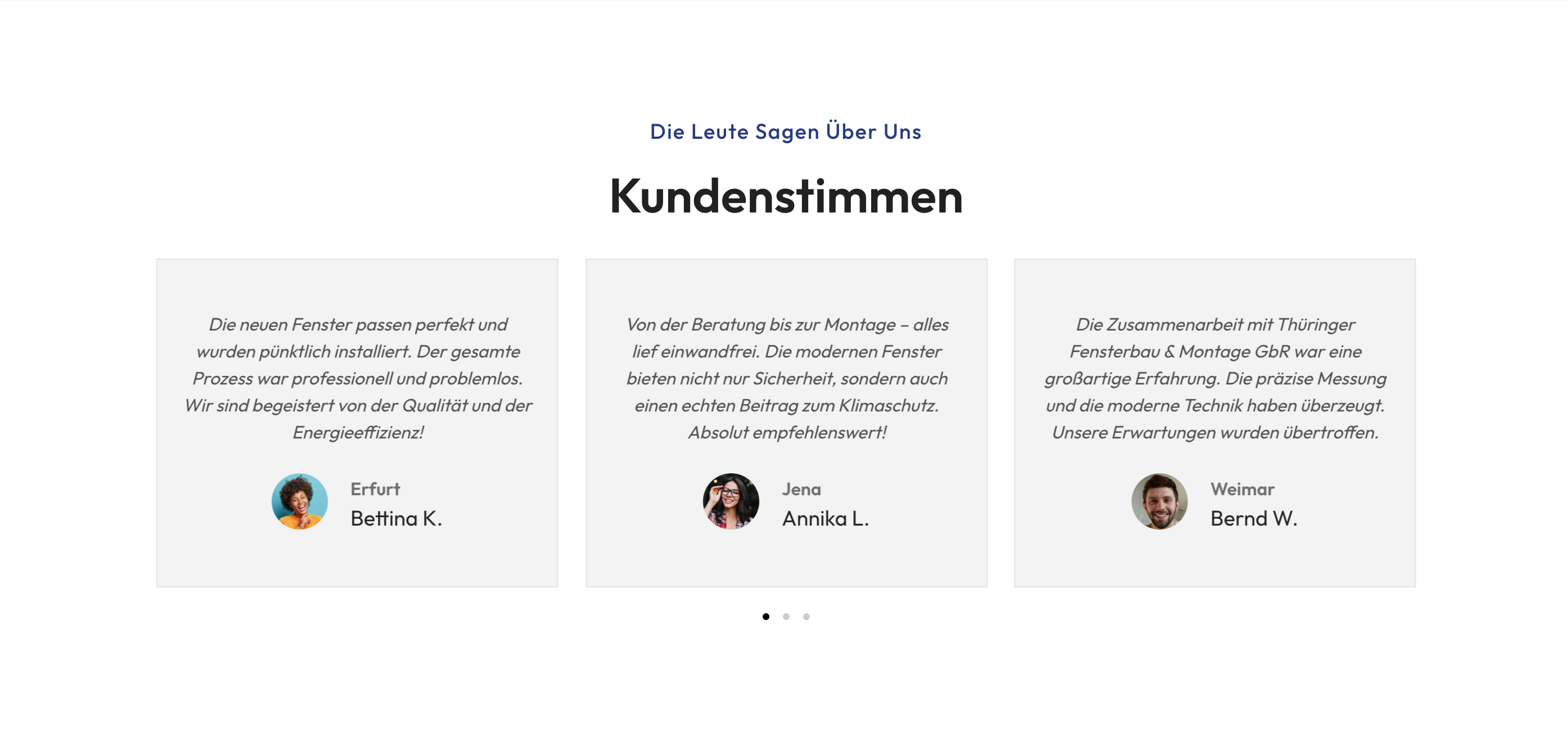 Ausschnitt 3 von 4 der Website von Thüringer Fensterbau & Montage GbR, Ilm-Kreis