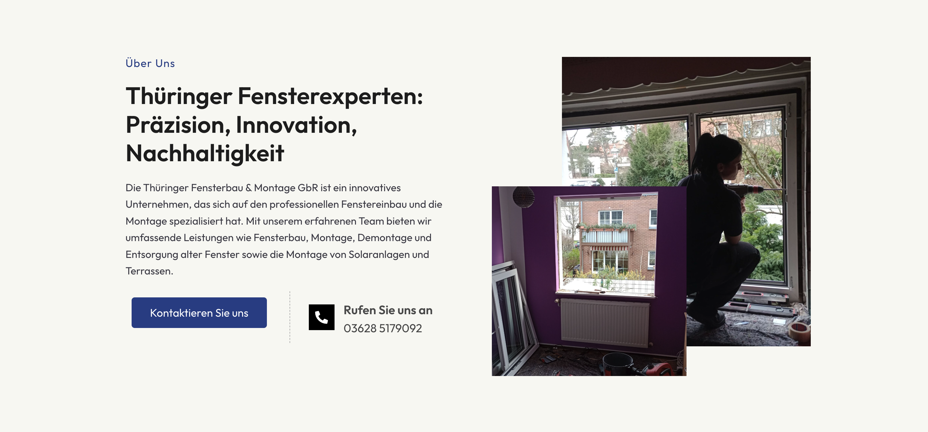 Ausschnitt 4 von 4 der Website von Thüringer Fensterbau & Montage GbR, Ilm-Kreis