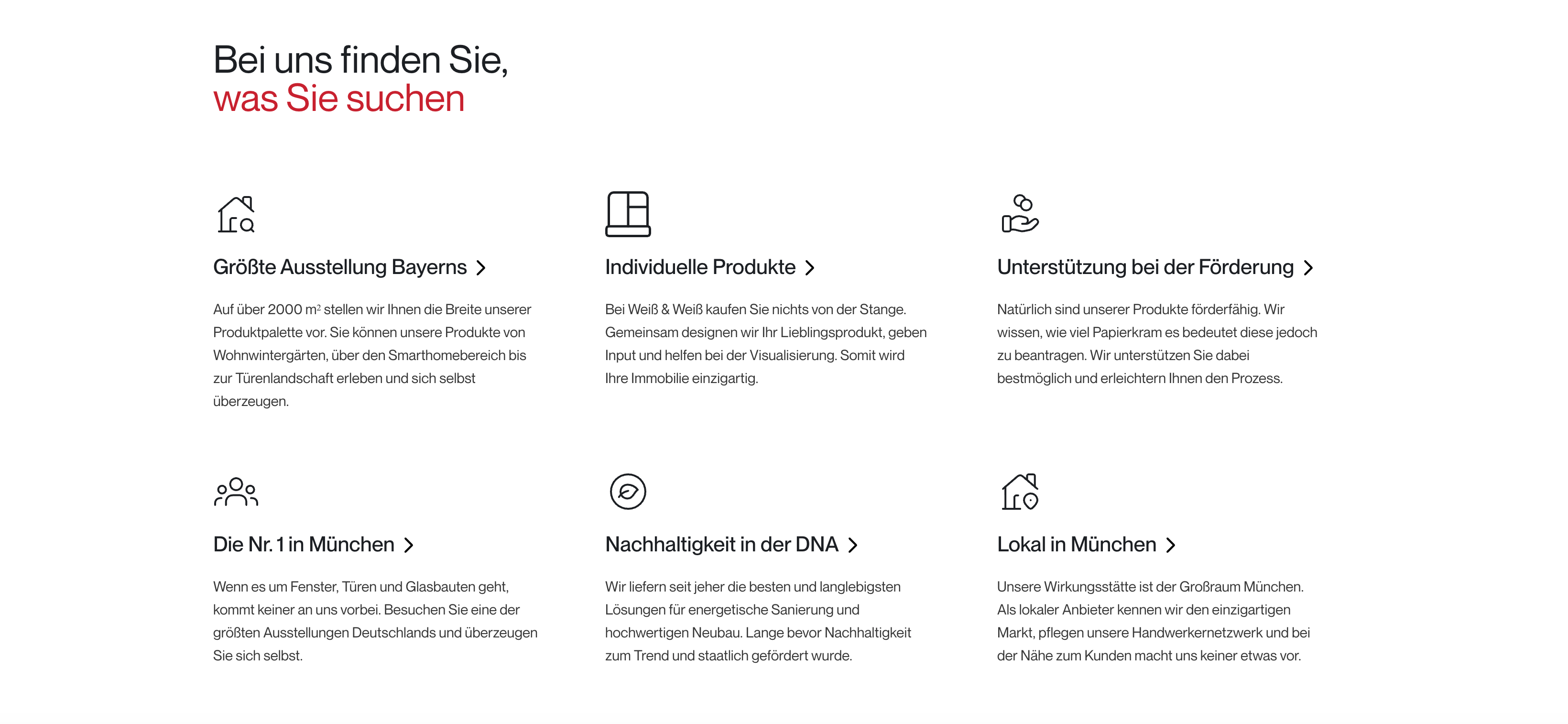 Ausschnitt 3 von 4 der Website von Weiß & Weiß GmbH, Landkreis München