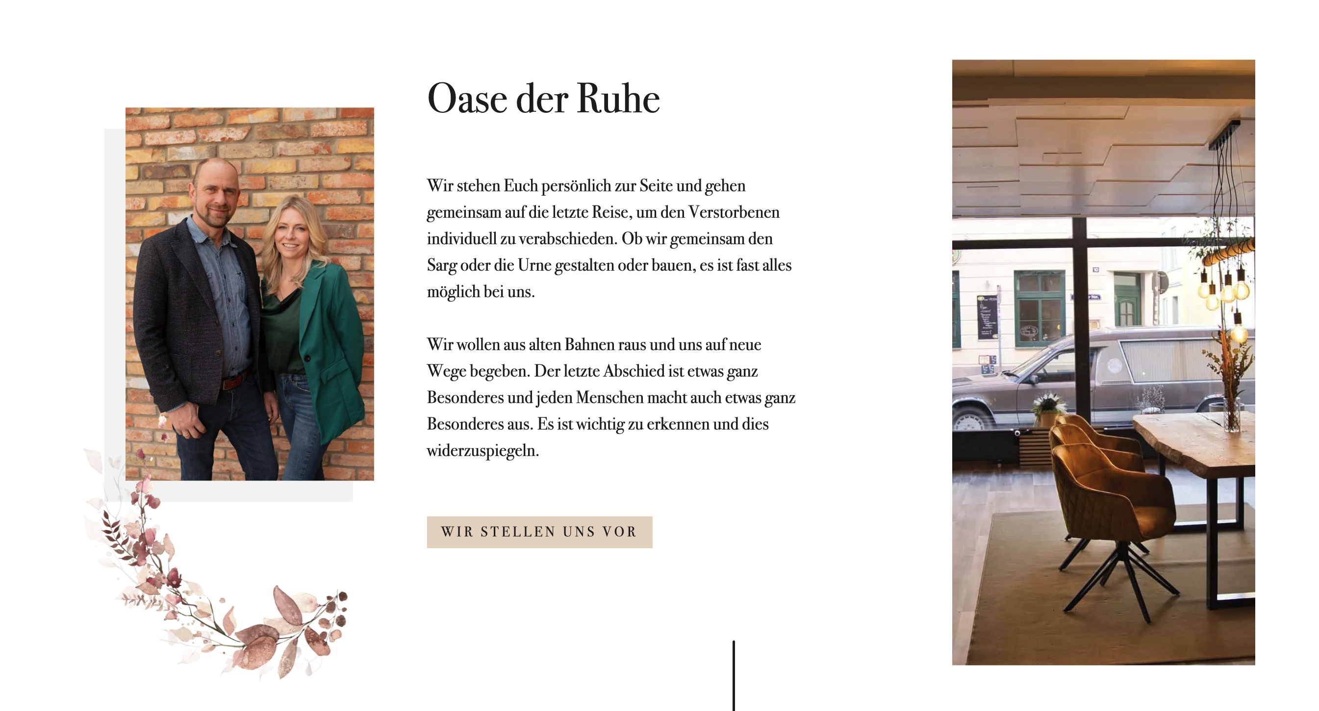 Ausschnitt 4 von 4 der Website von Oase der Ruhe Franziuska Wak, Landkreis Vorpommern-Greifswald