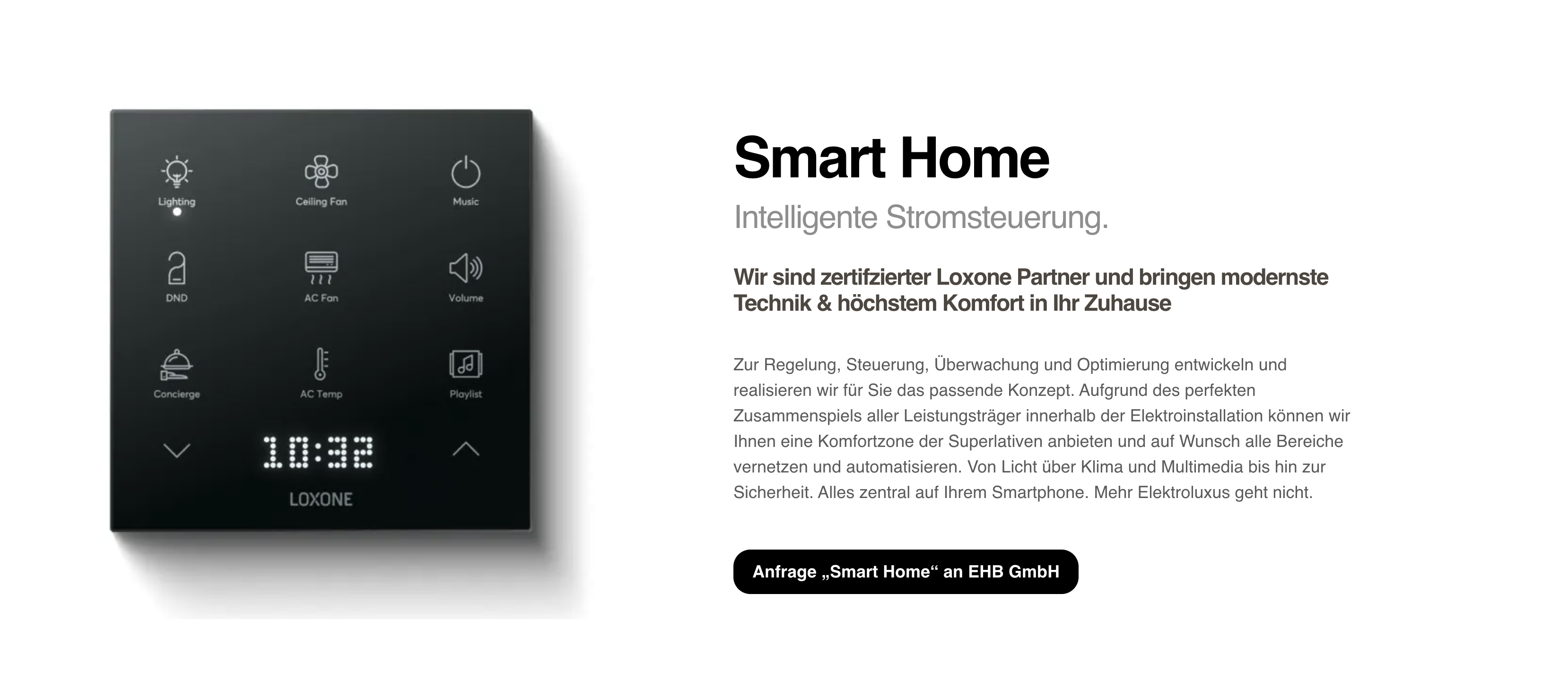 Ausschnitt 3 von 4 der Website von EHB Elektrohandwerk Berlin GmbH, Berlin
