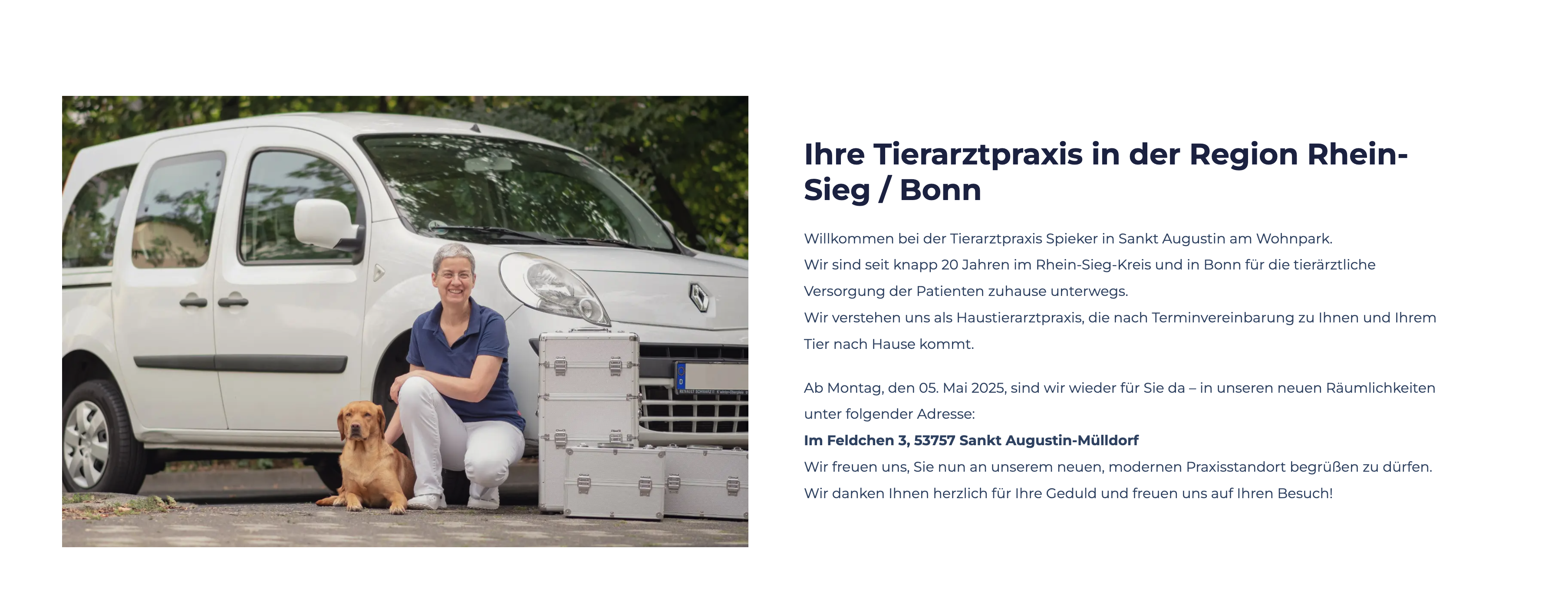 Ausschnitt 1 von 4 der Website von Tierarztpraxis am Wohnpark, Rhein-Sieg-Kreis