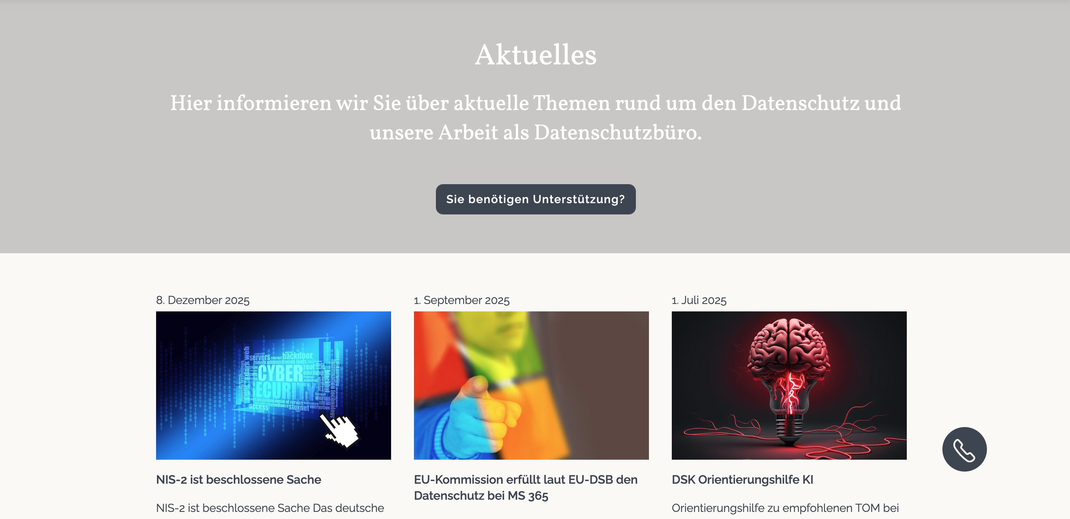Ausschnitt 4 von 4 der Website von Datenschutz Kramer & Kramer GmbH, Landkreis Meißen