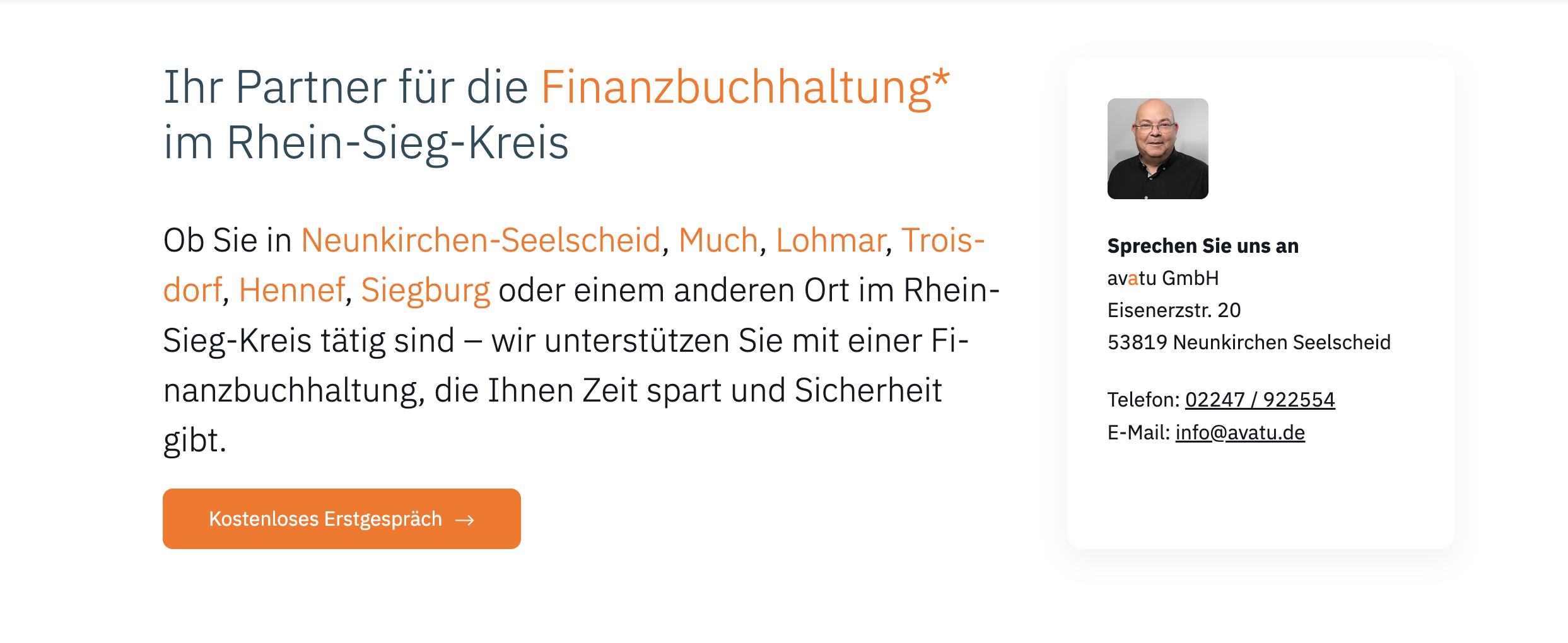 Ausschnitt 3 von 4 der Website von avatu GmbH, Rhein-Sieg-Kreis