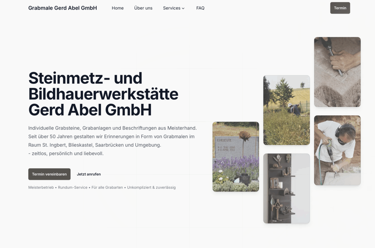 Screenshot der Website