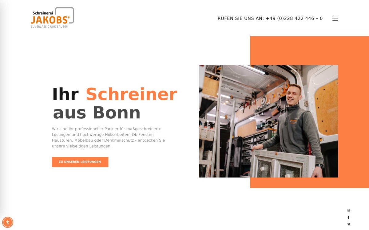 Screenshot der Website