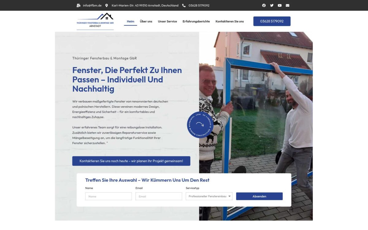Screenshot der Website