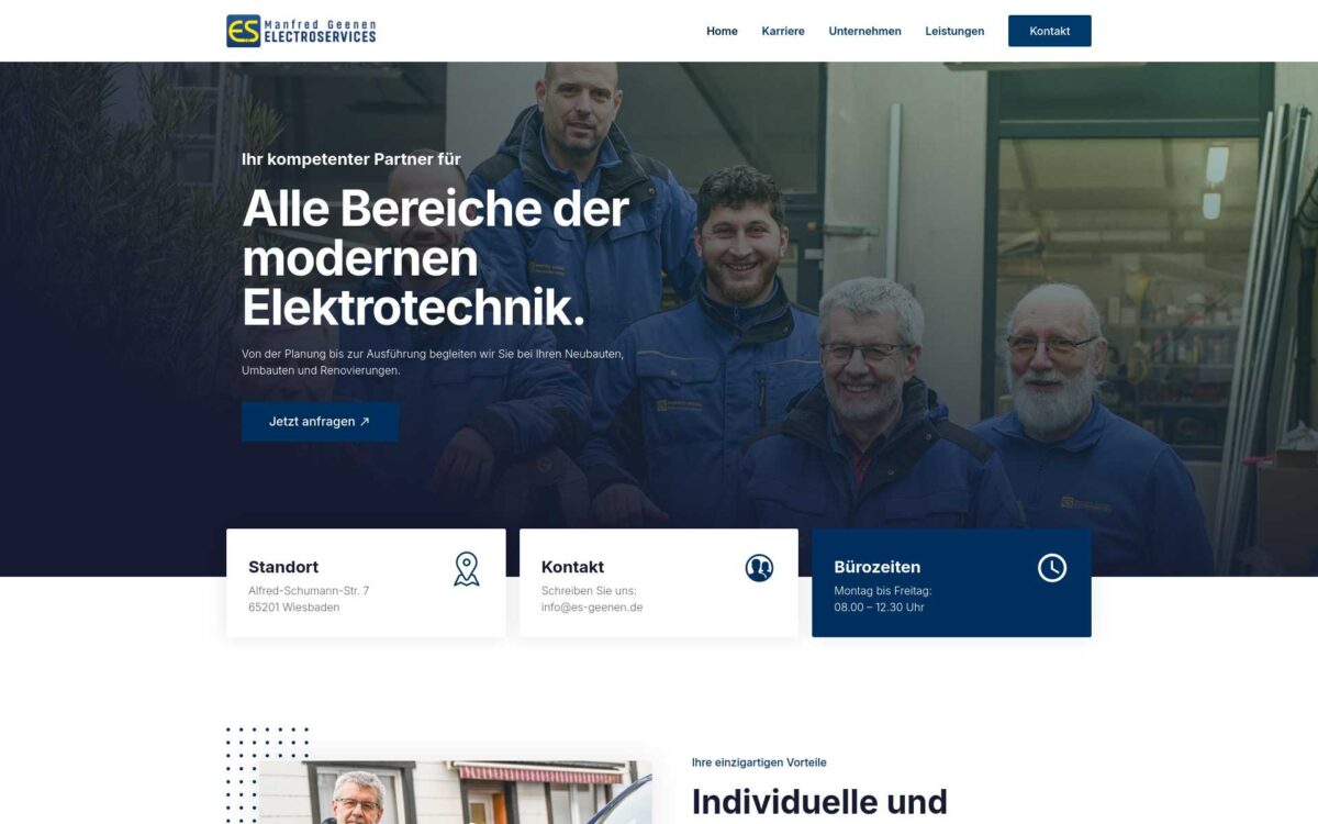 Screenshot der Website