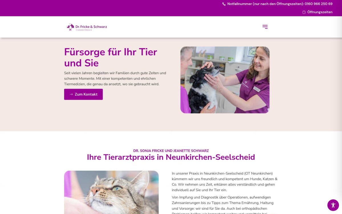 Screenshot der Website