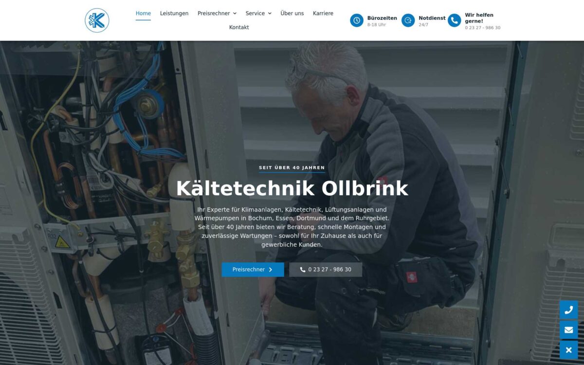 Screenshot der Website