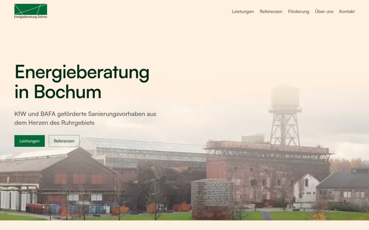 Screenshot der Website