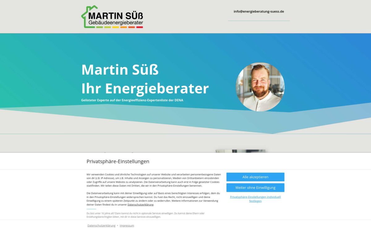 Screenshot der Website