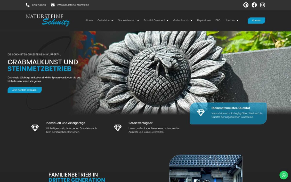 Screenshot der Website