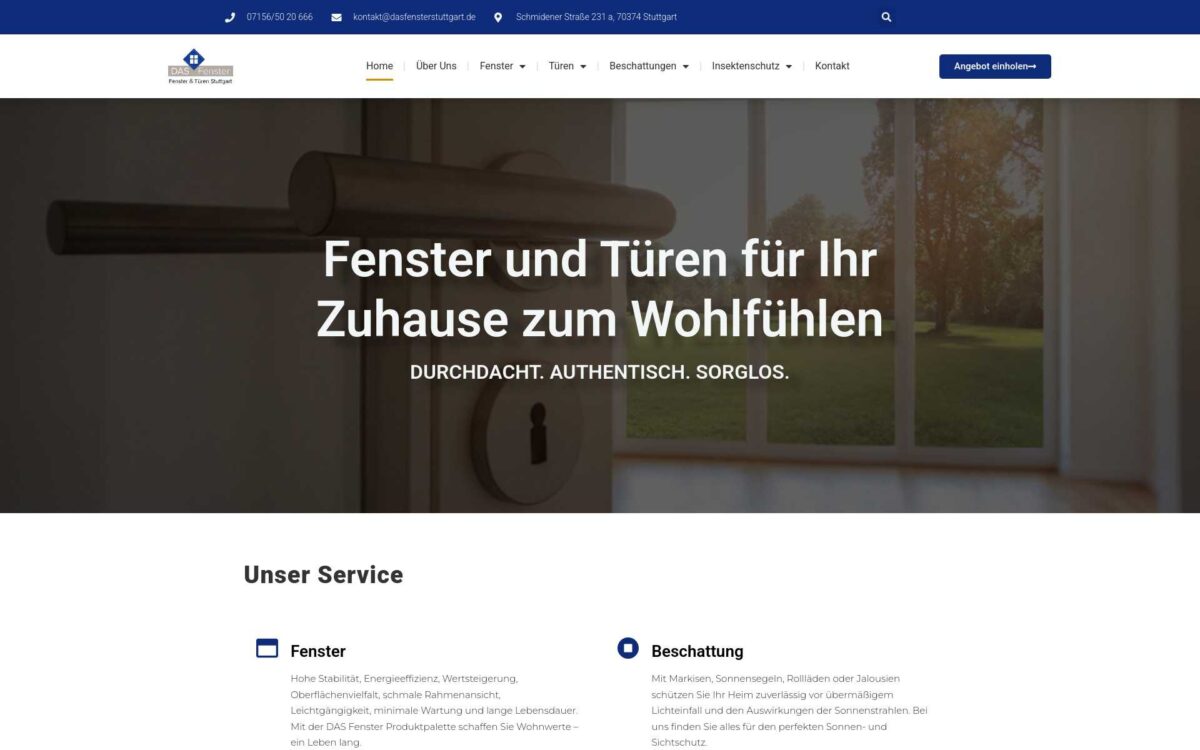 Screenshot der Website