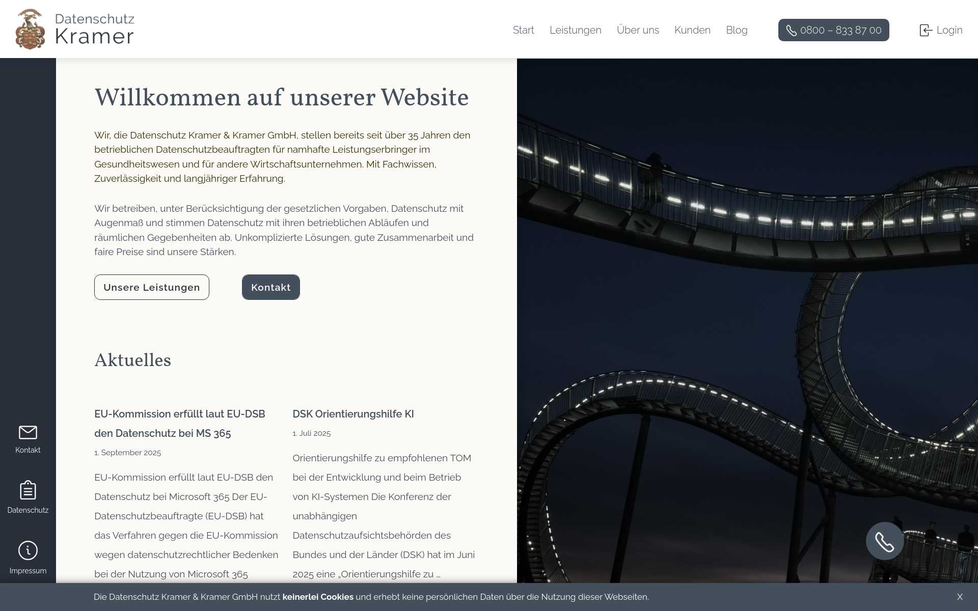https://datenschutz-kramer.de Screenshot der Seite