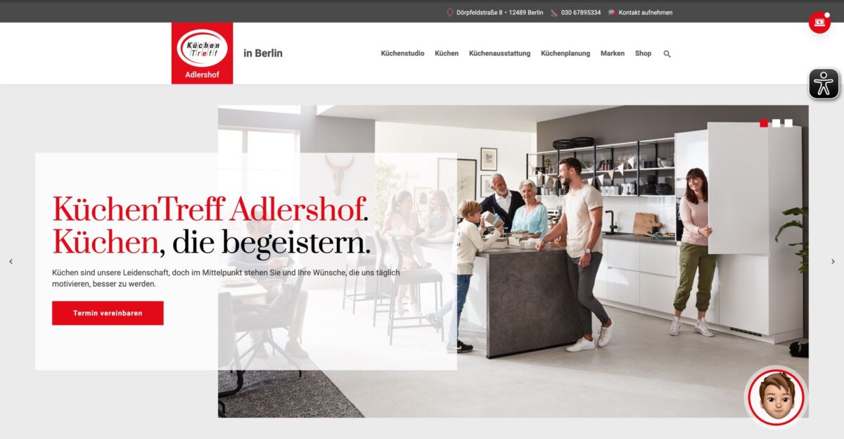 Screenshot der Website