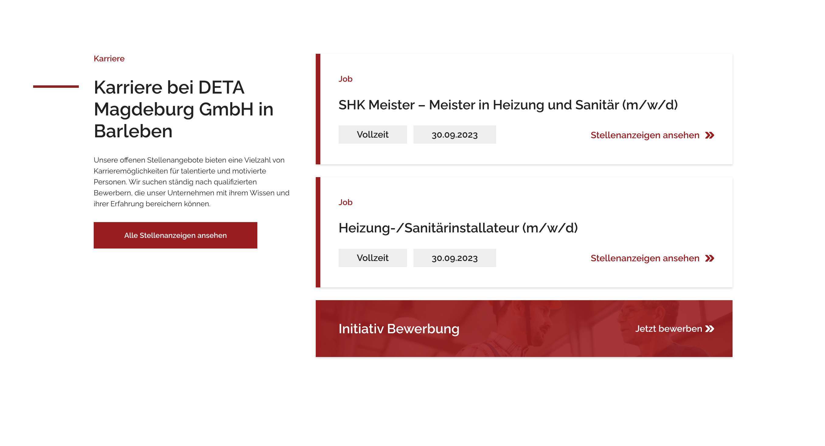 Ausschnitt 4 von 4 der Website von DETA Haustec GmbH, Landkreis Börde