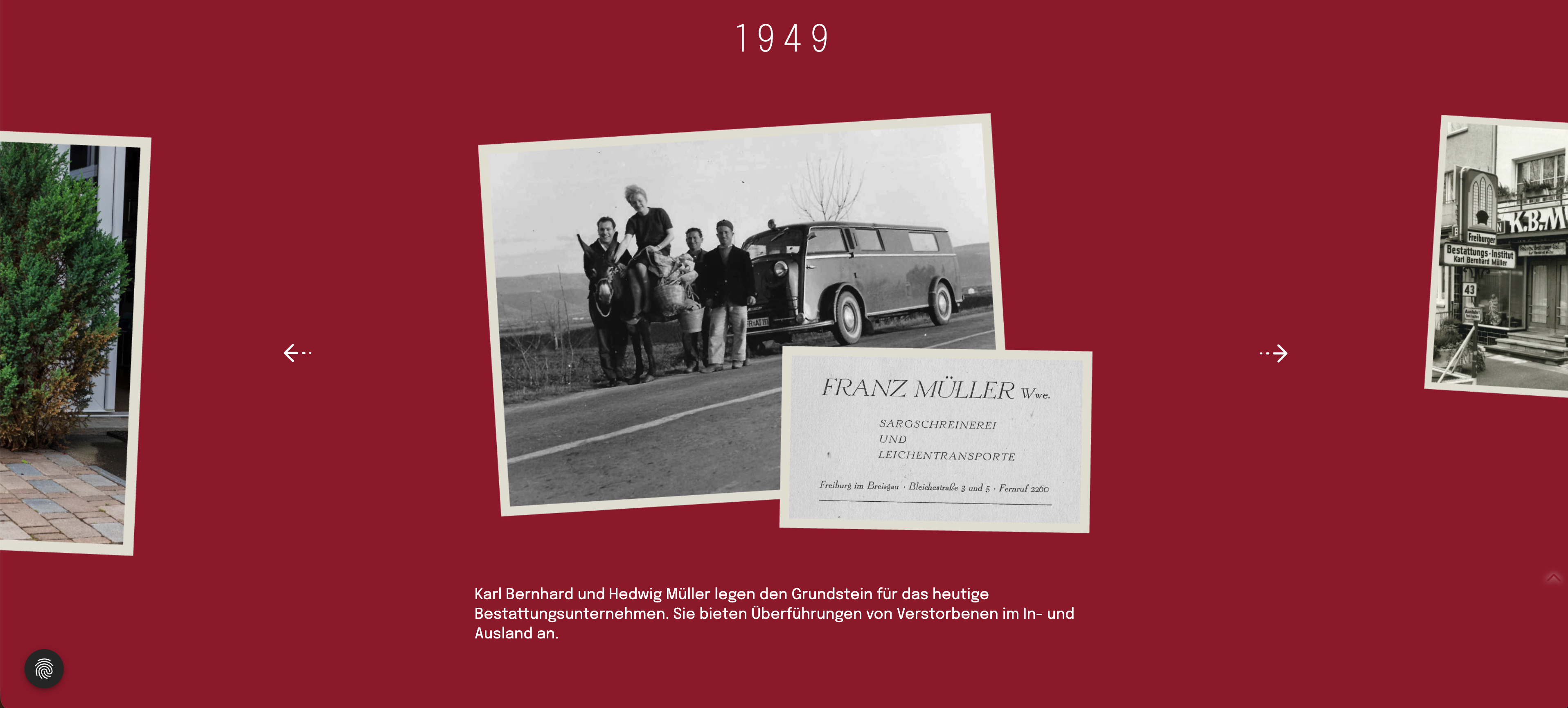 Ausschnitt 4 von 4 der Website von Müller Bestattungen GmbH, Freiburg im Breisgau