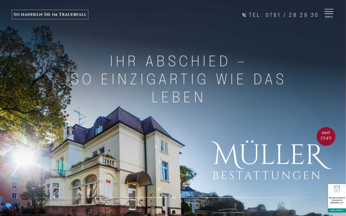 Screenshot der Website