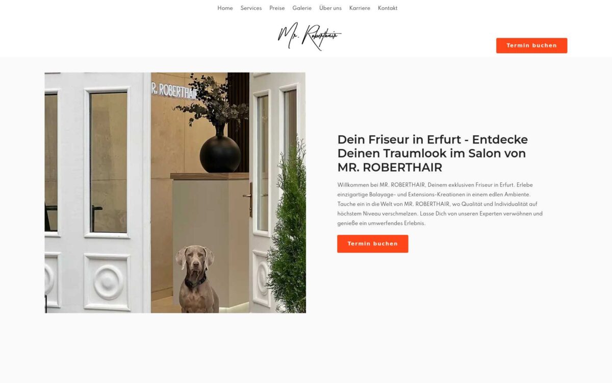 Screenshot der Website