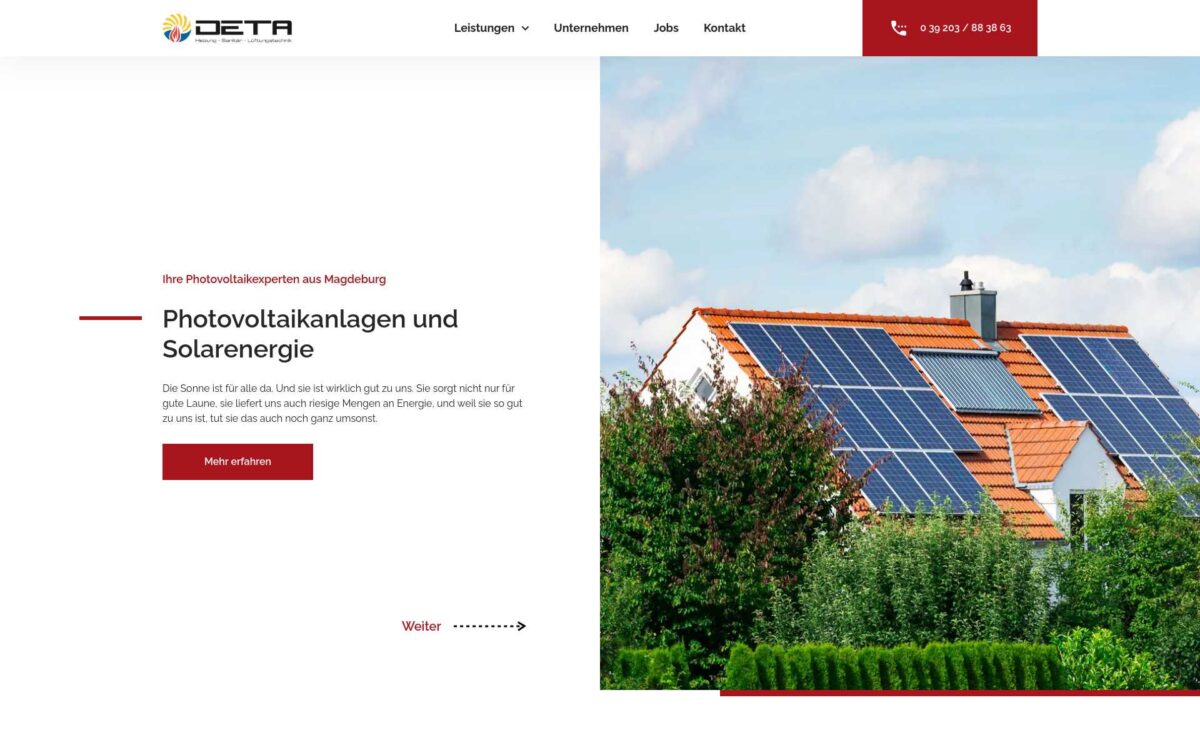 Screenshot der Website