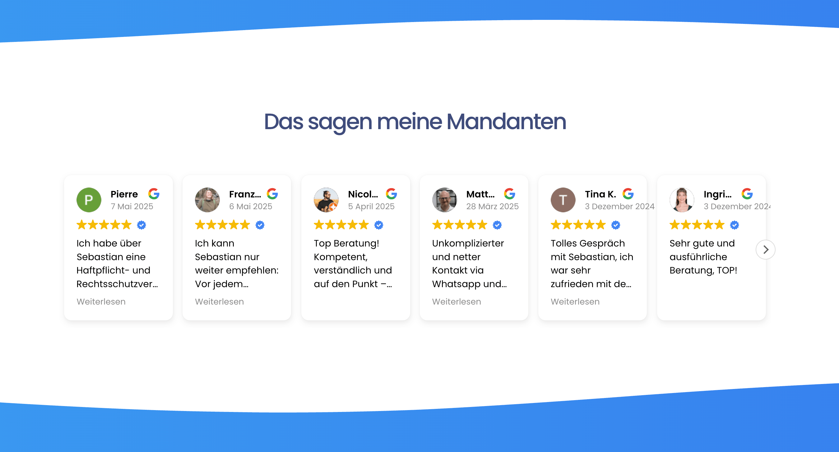 Ausschnitt 4 von 4 der Website von ENV Versicherungsmakler UG, Berlin