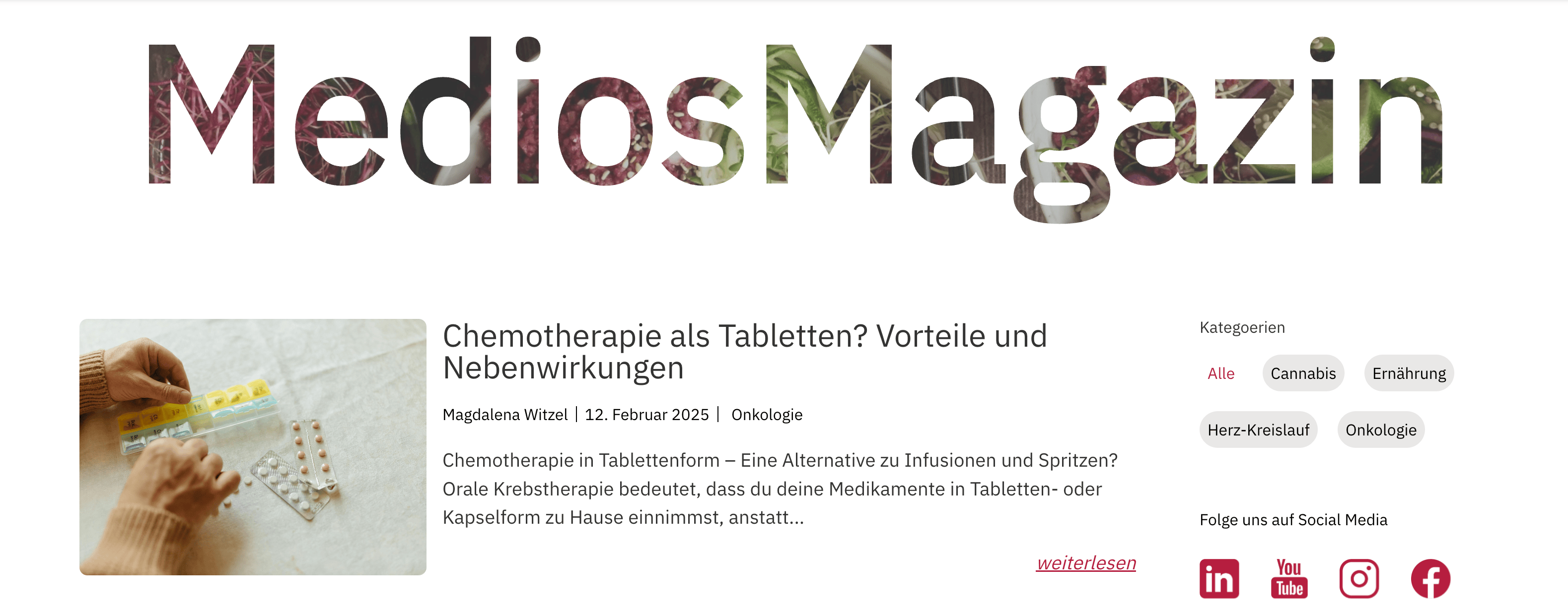 Ausschnitt 3 von 4 der Website von MediosApotheke Anike Olesik e. Kfr., Berlin