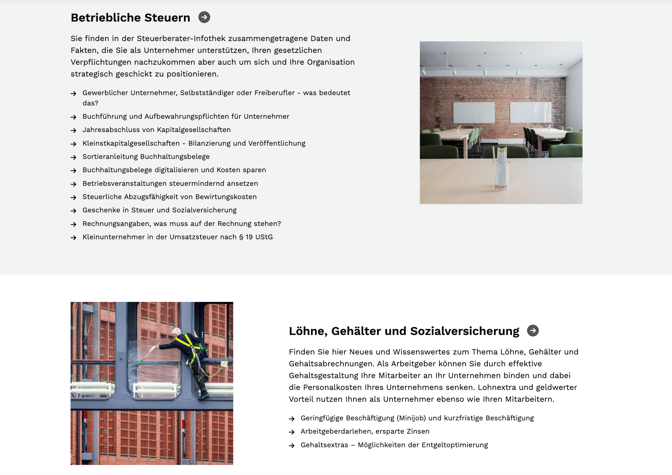 Ausschnitt 3 von 4 der Website von STREIT & Albert PartG mbB Steuerberatungsgesellschaft, München