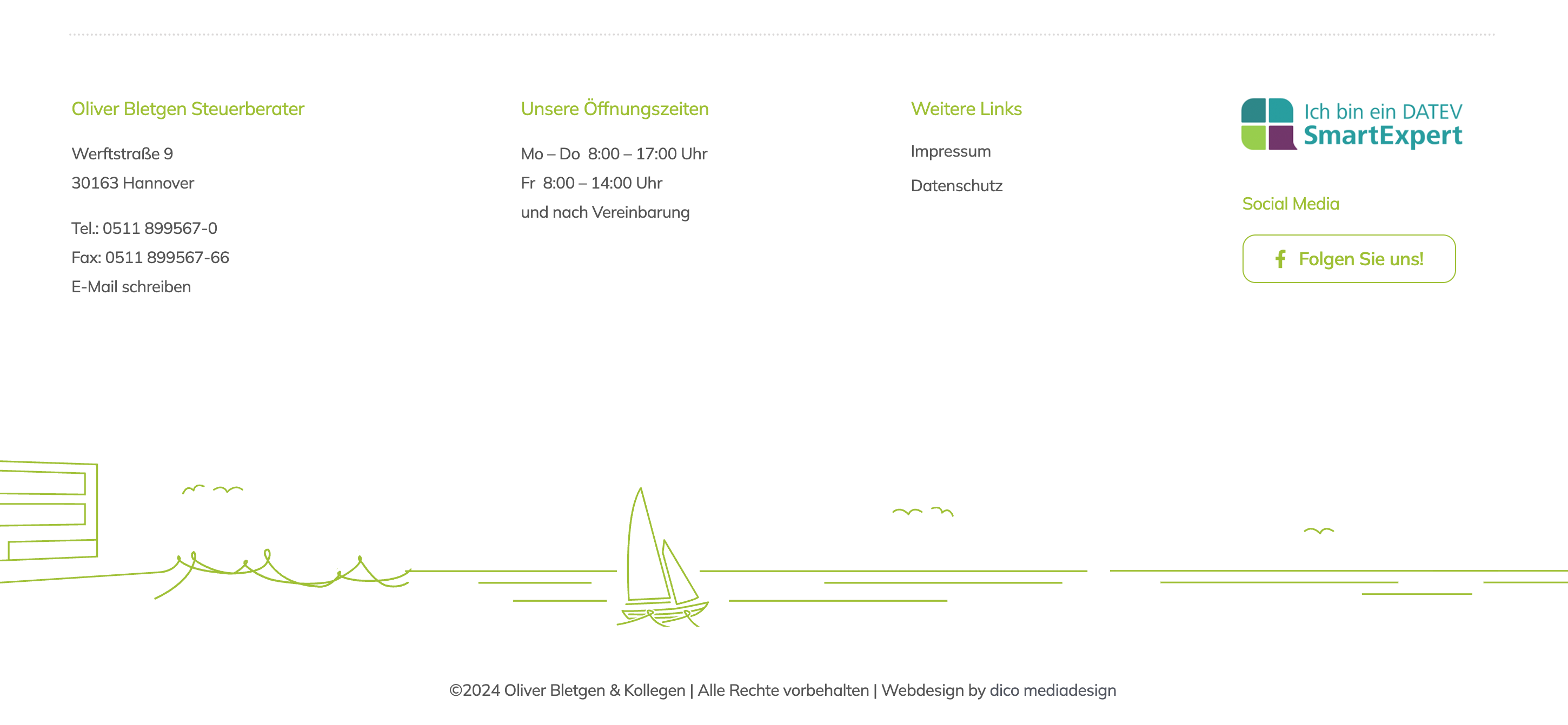 Ausschnitt 4 von 4 der Website von Oliver Bletgen Steuerberater, Hannover