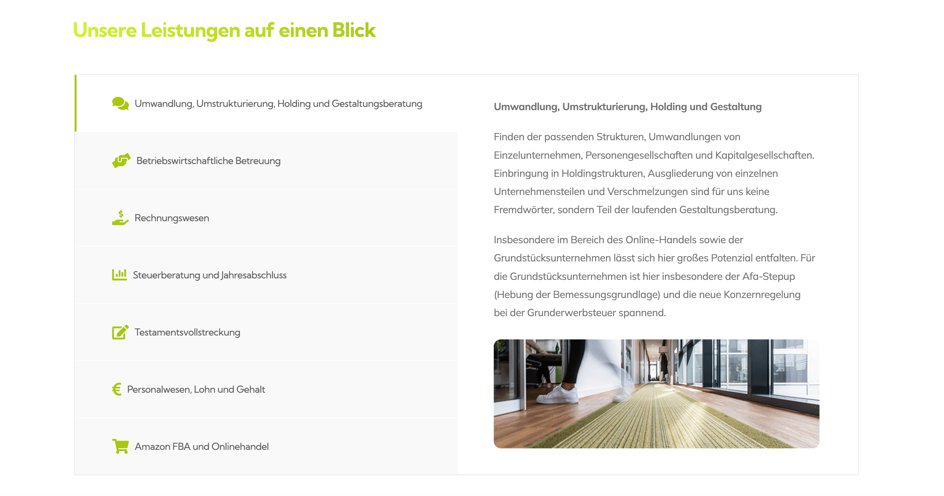 Ausschnitt 1 von 4 der Website von Oliver Bletgen Steuerberater, Hannover