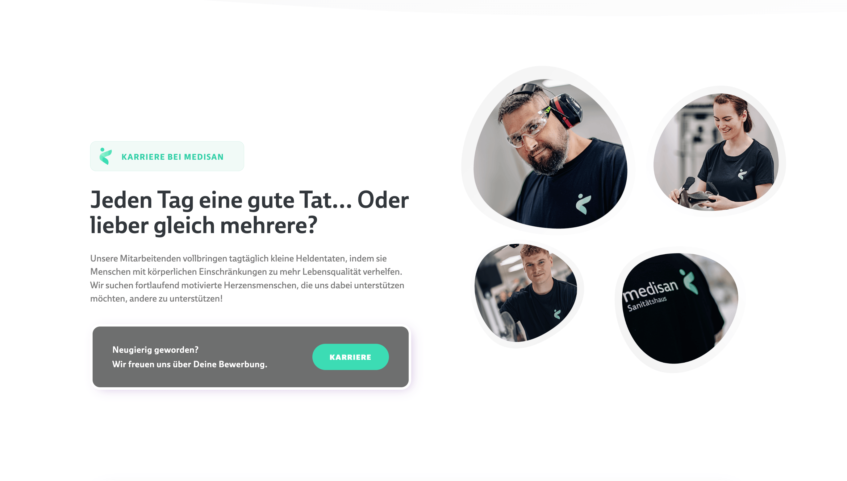 Ausschnitt 3 von 4 der Website von Sanitätshaus Medisan GmbH, Bremen