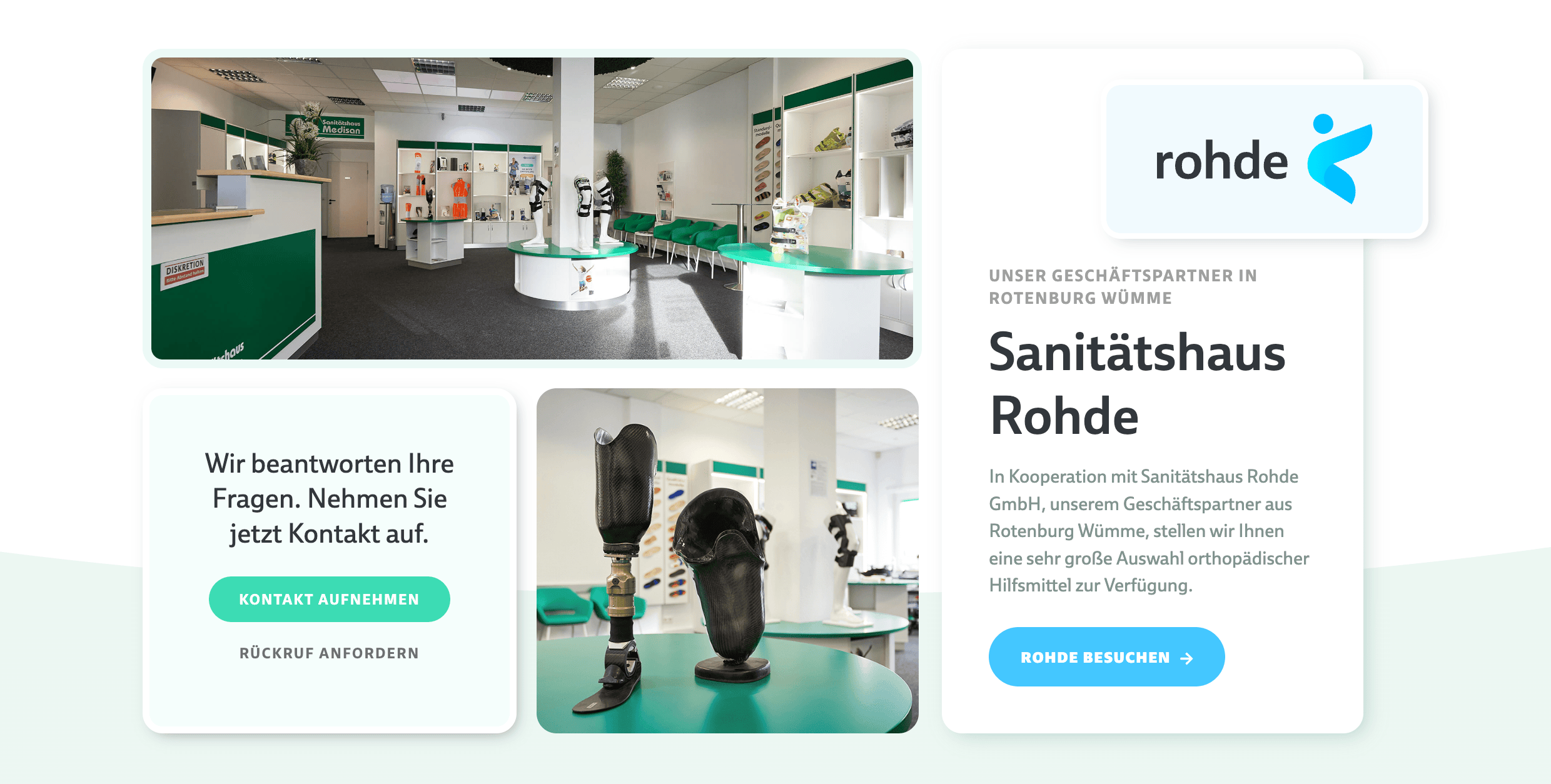 Ausschnitt 2 von 4 der Website von Sanitätshaus Medisan GmbH, Bremen