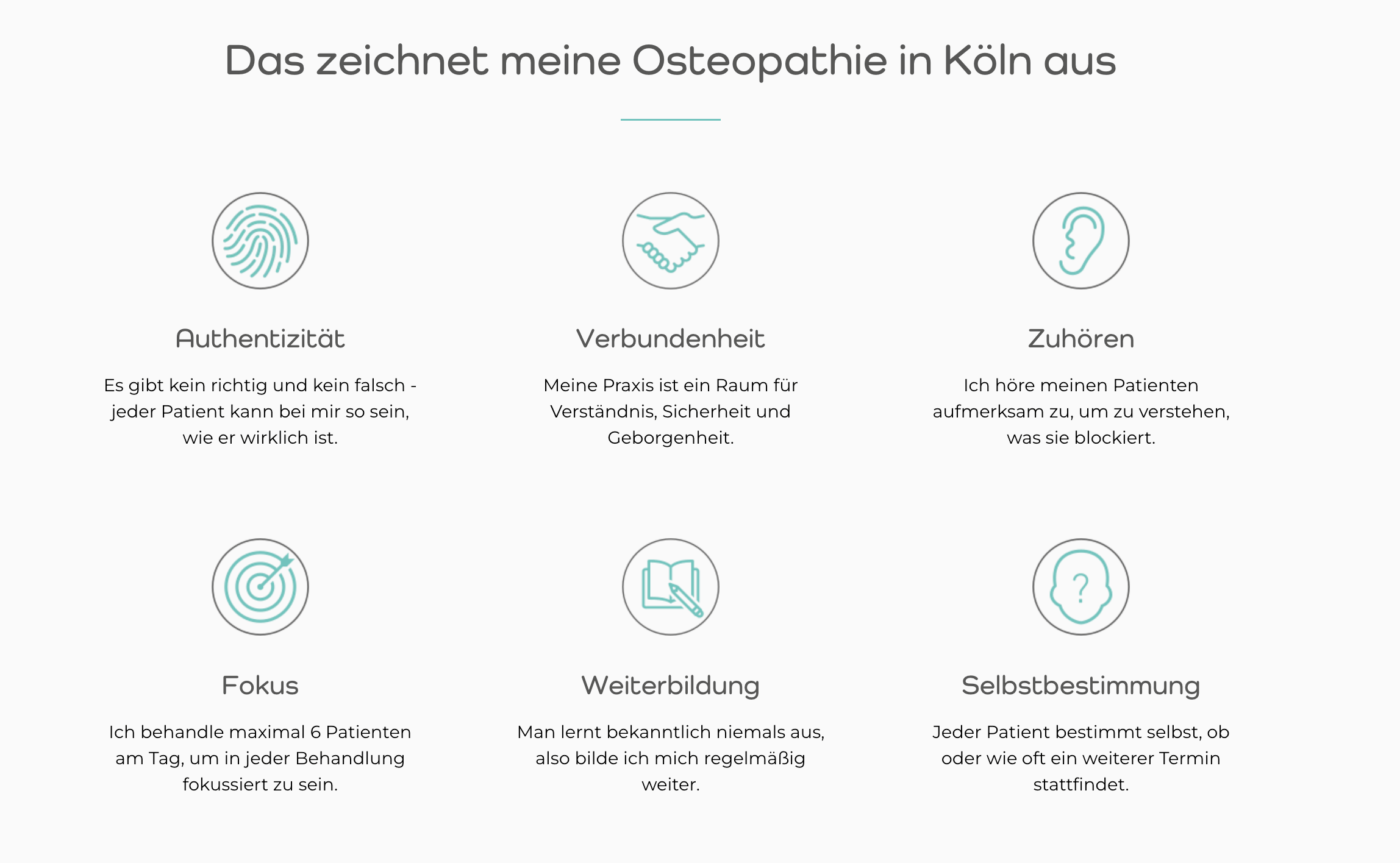 Ausschnitt 2 von 4 der Website von Osteopathie Wiebke Gebauer, Köln