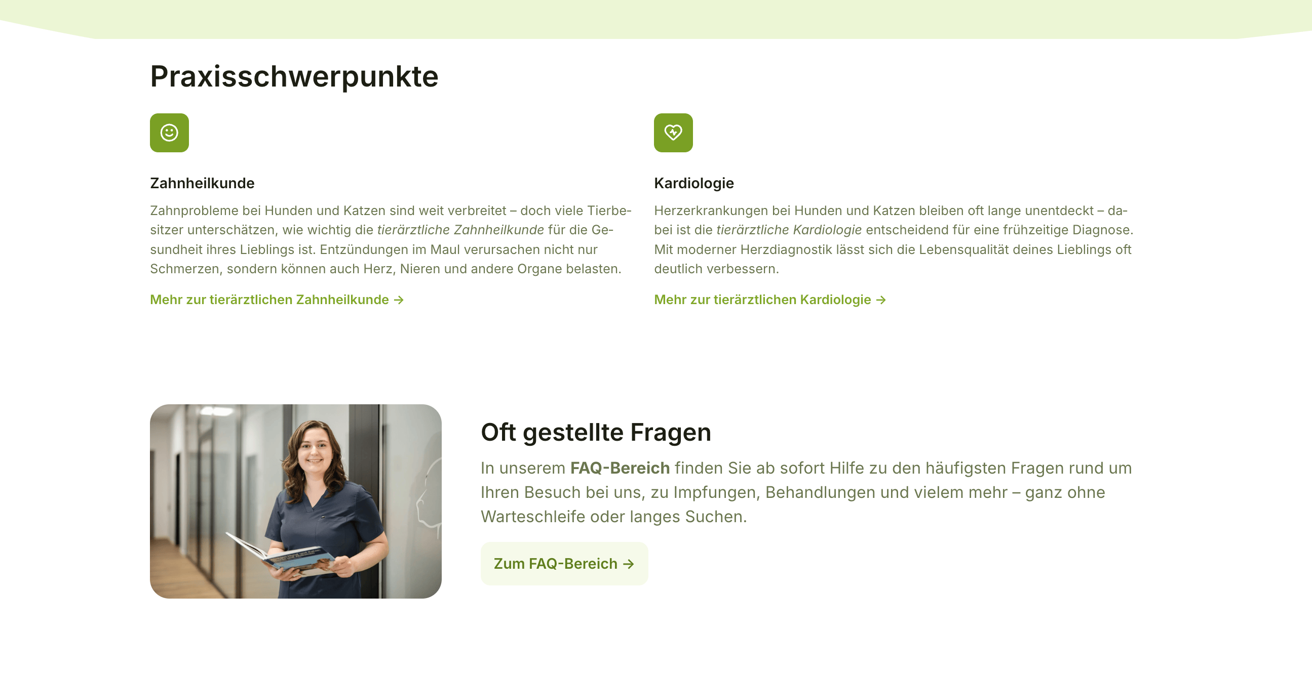 Ausschnitt 3 von 4 der Website von Tierärzte vom Aachener Weiher GbR, Köln