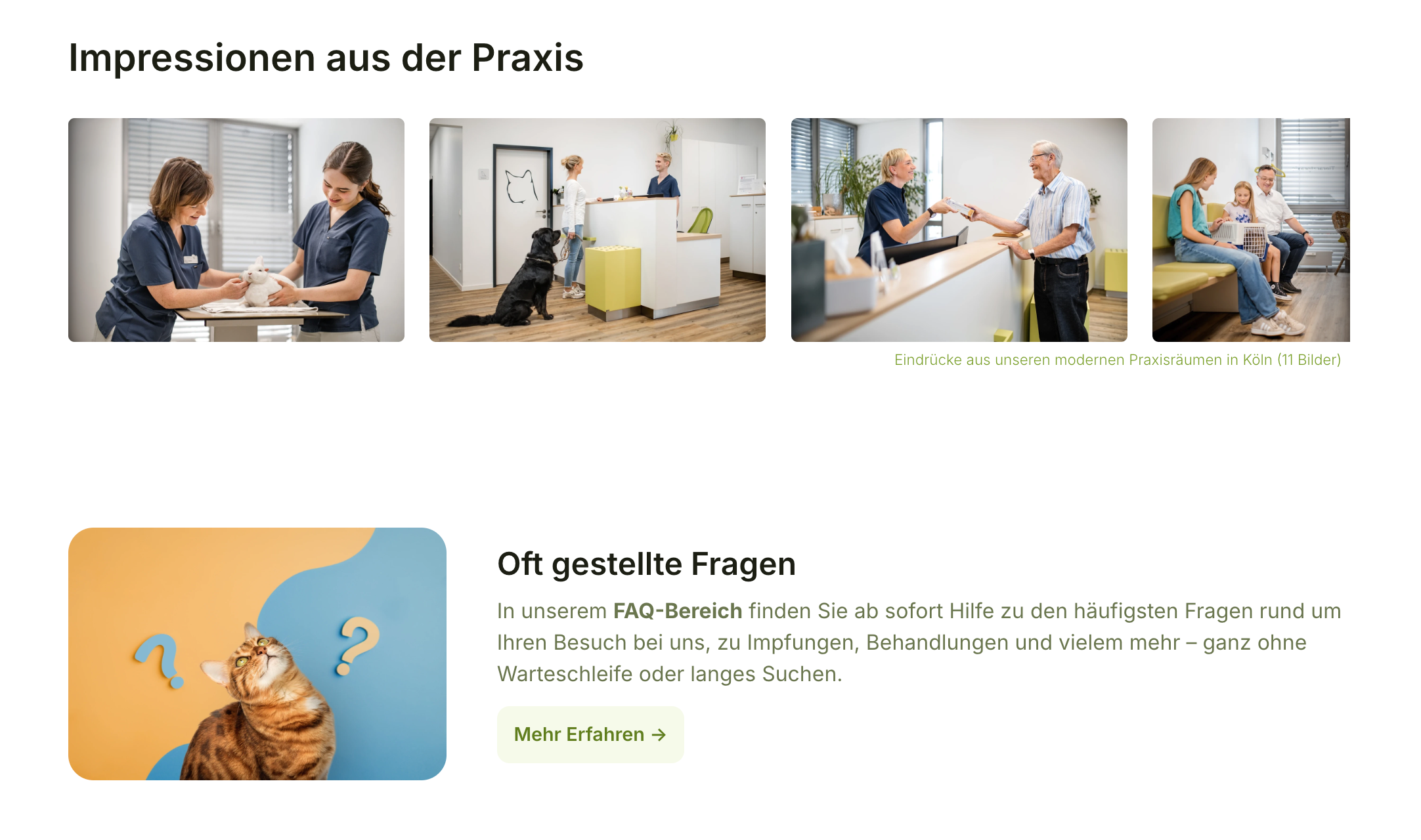Ausschnitt 4 von 4 der Website von Tierärzte vom Aachener Weiher GbR, Köln