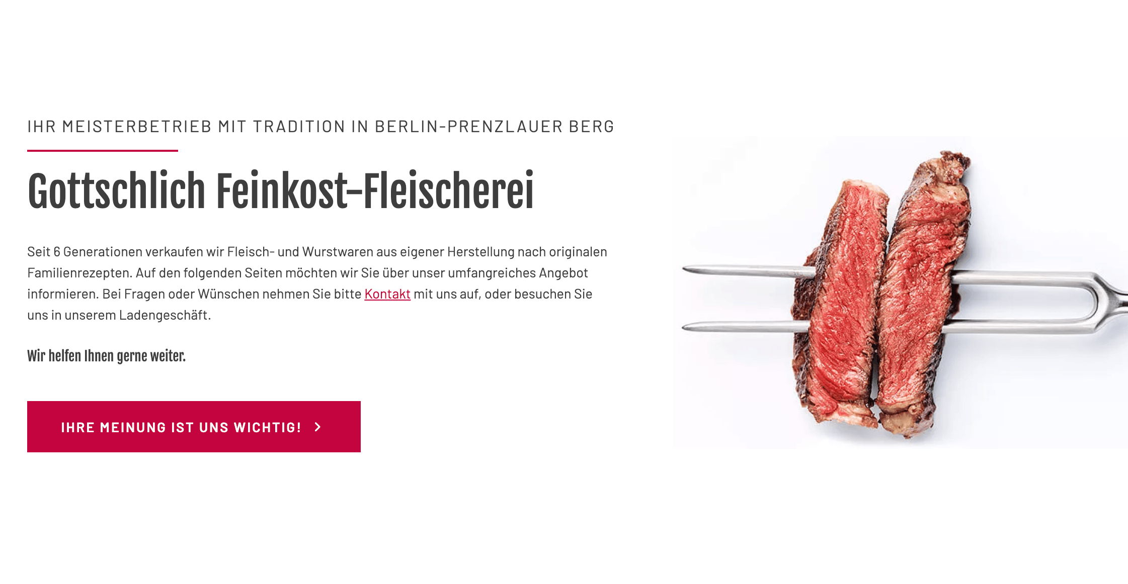 Ausschnitt 4 von 4 der Website von Fleischerei Christian Gottschlich, Berlin