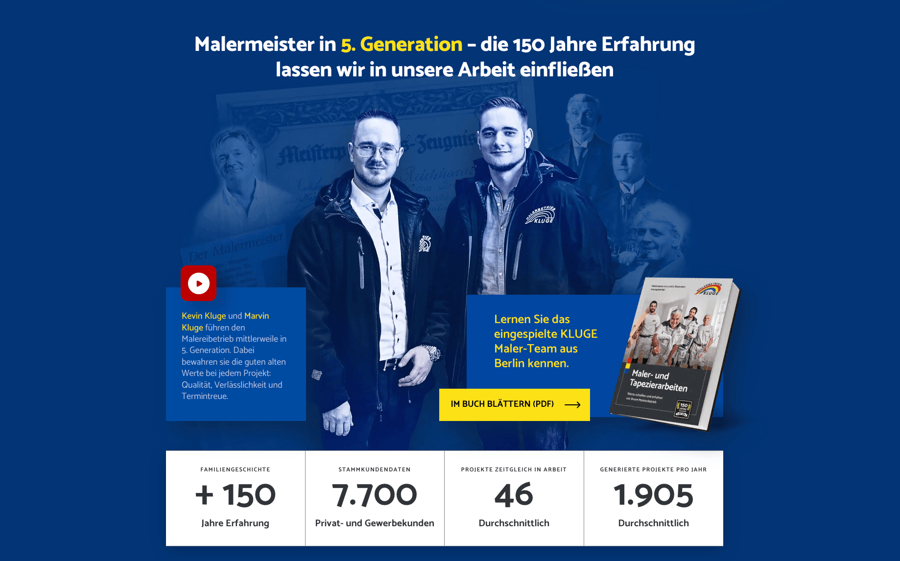 Ausschnitt 4 von 4 der Website von Malterbeit Kluge GmbH, Berlin