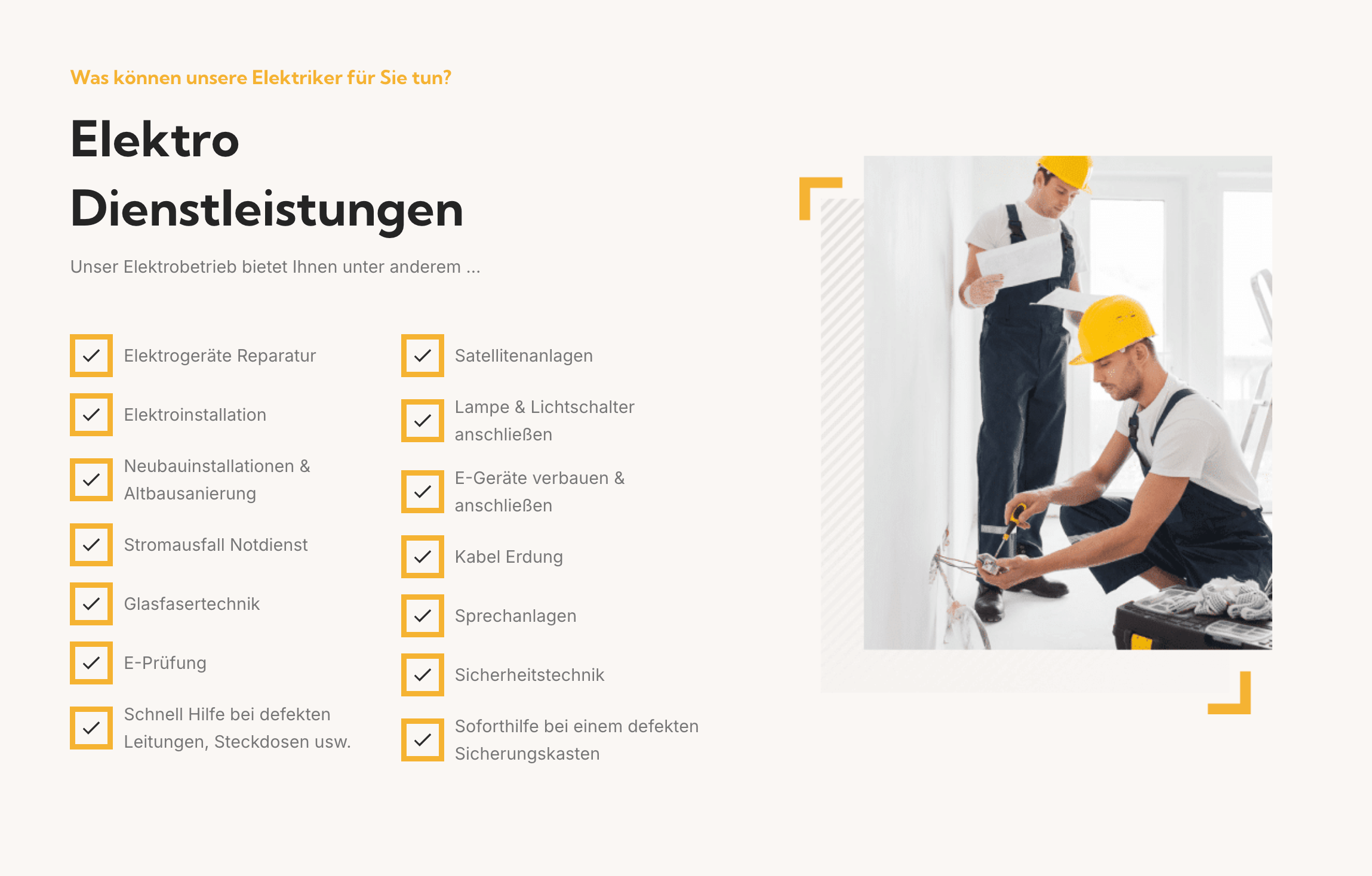 Ausschnitt 1 von 4 der Website von Elektrotechnik Engel, Mülheim an der Ruhr