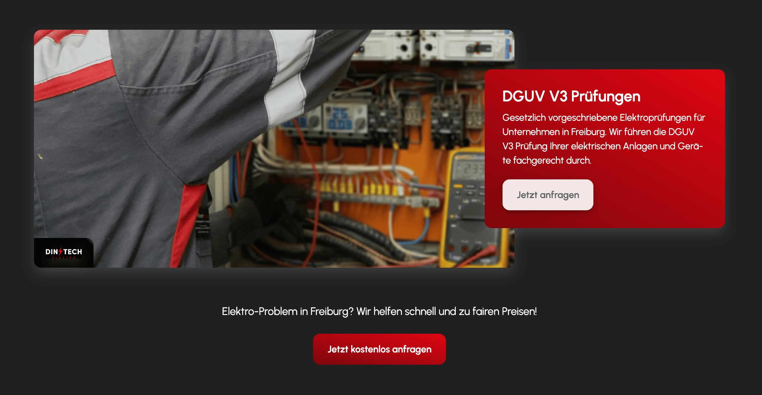 Ausschnitt 4 von 4 der Website von DIN TECH, Freiburg im Breisgau