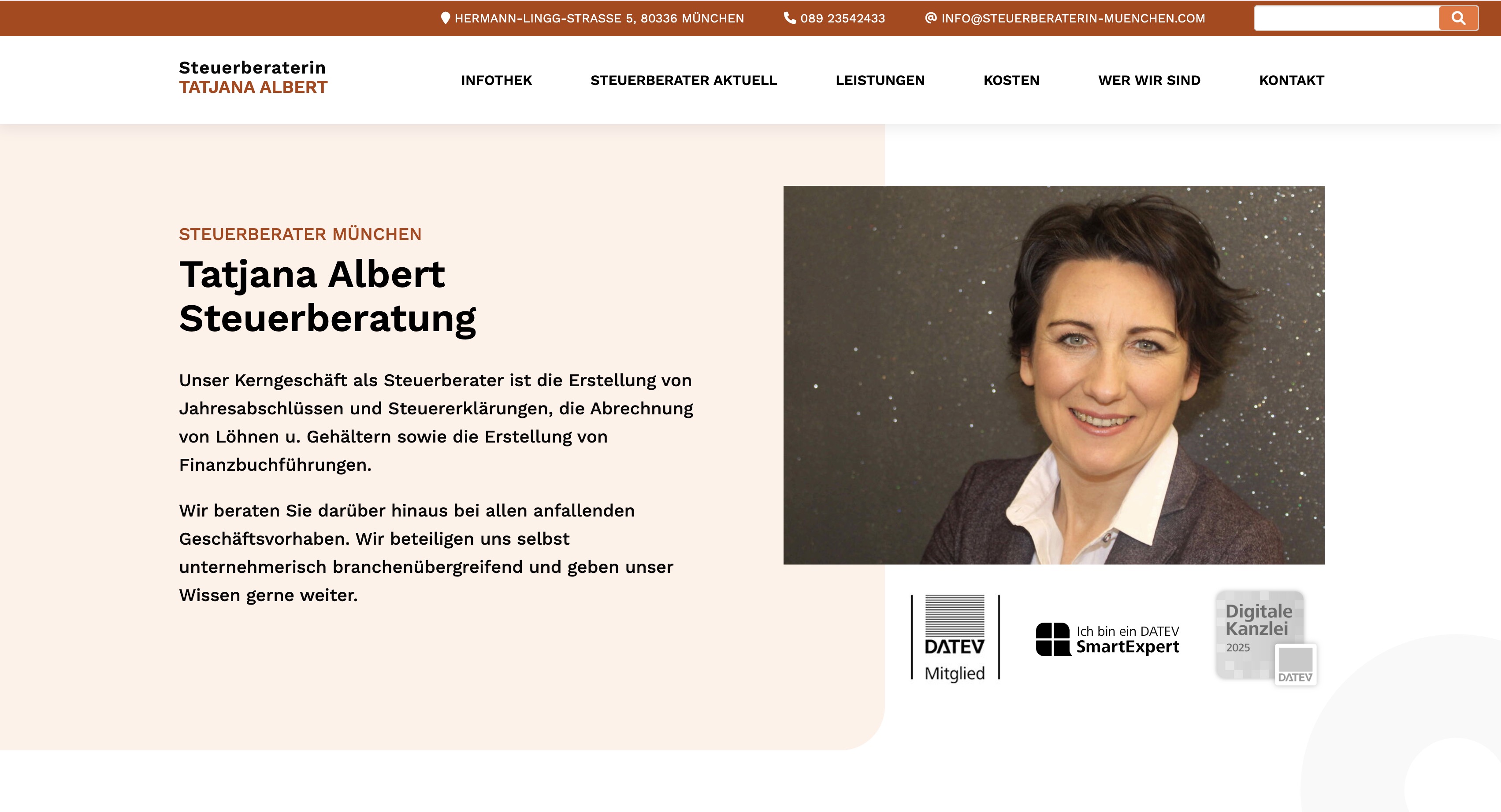 Screenshot der Website
