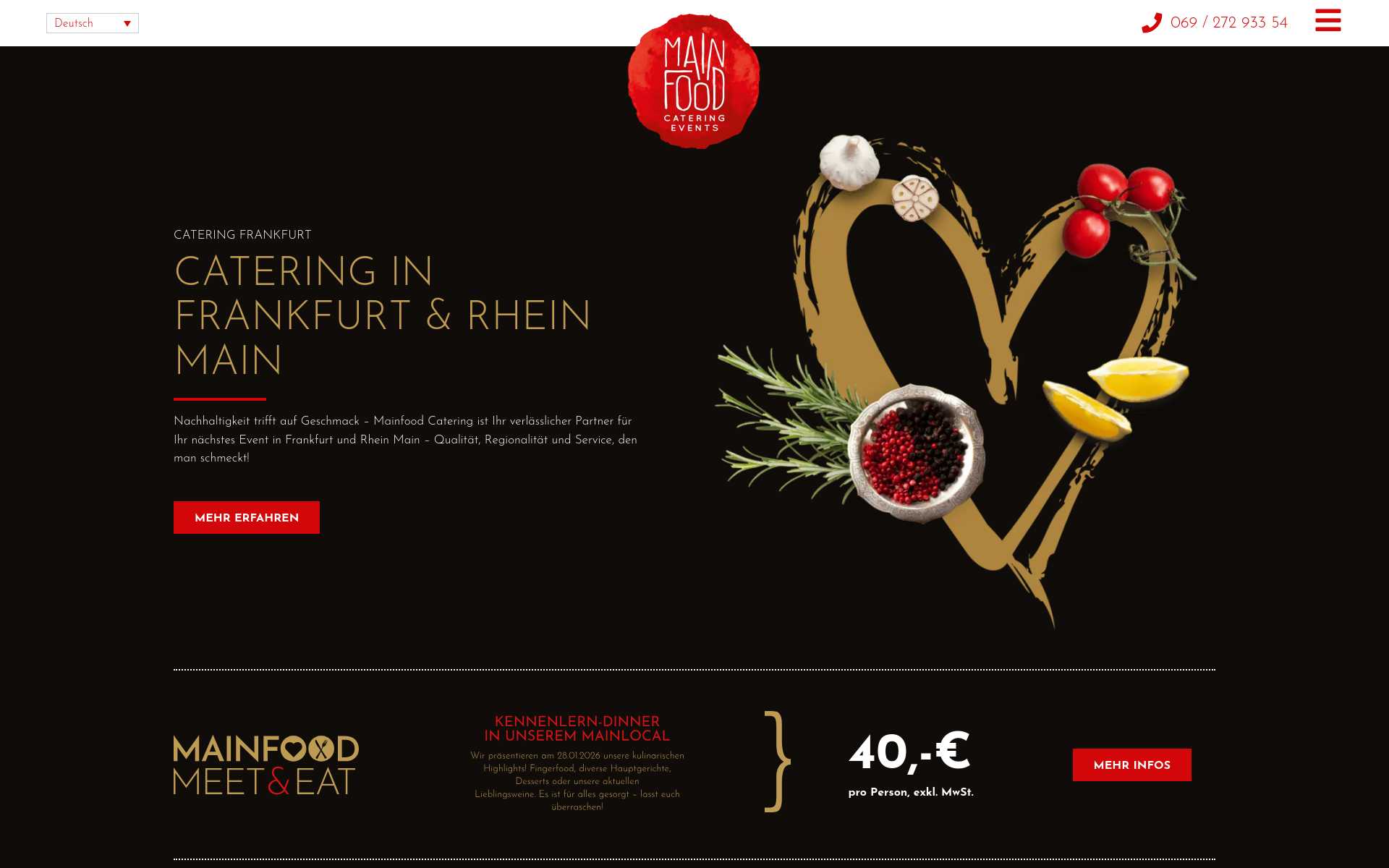 Screenshot der Website